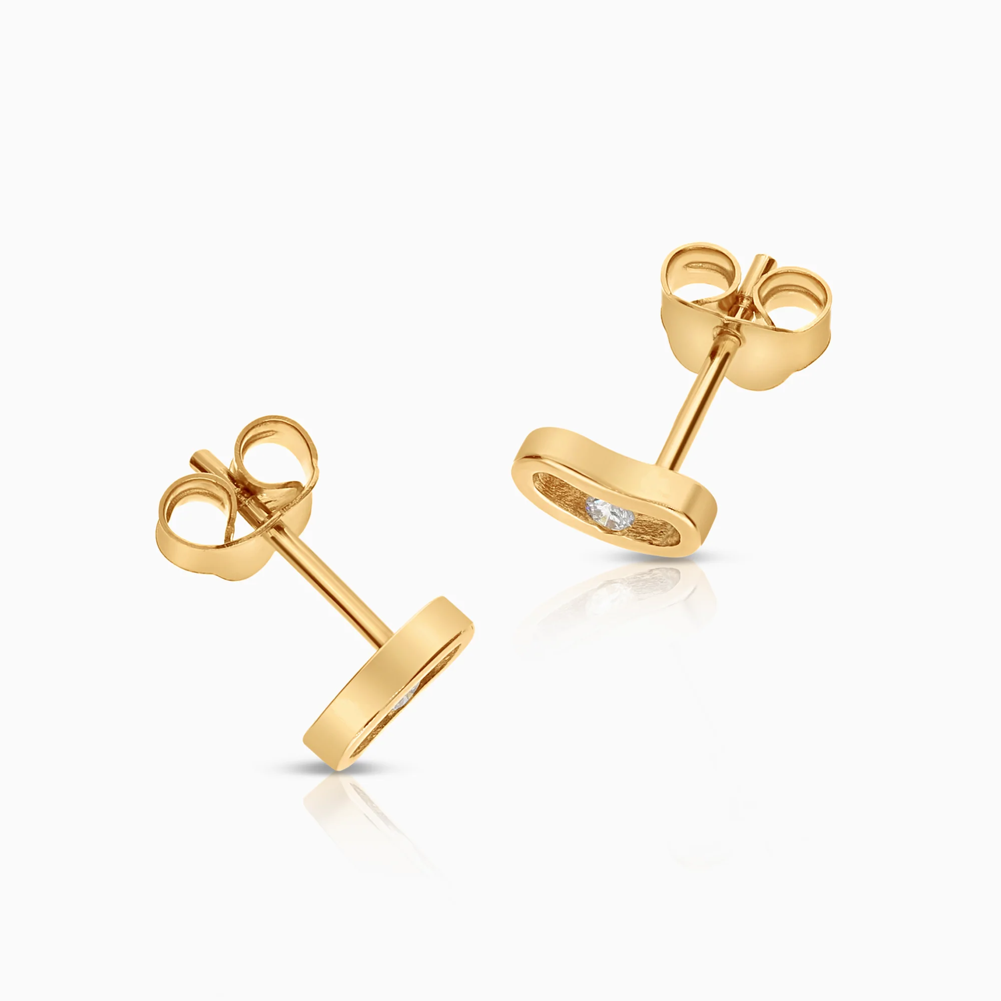 Diamond earrings 0.04ct 14K gold - Image 2