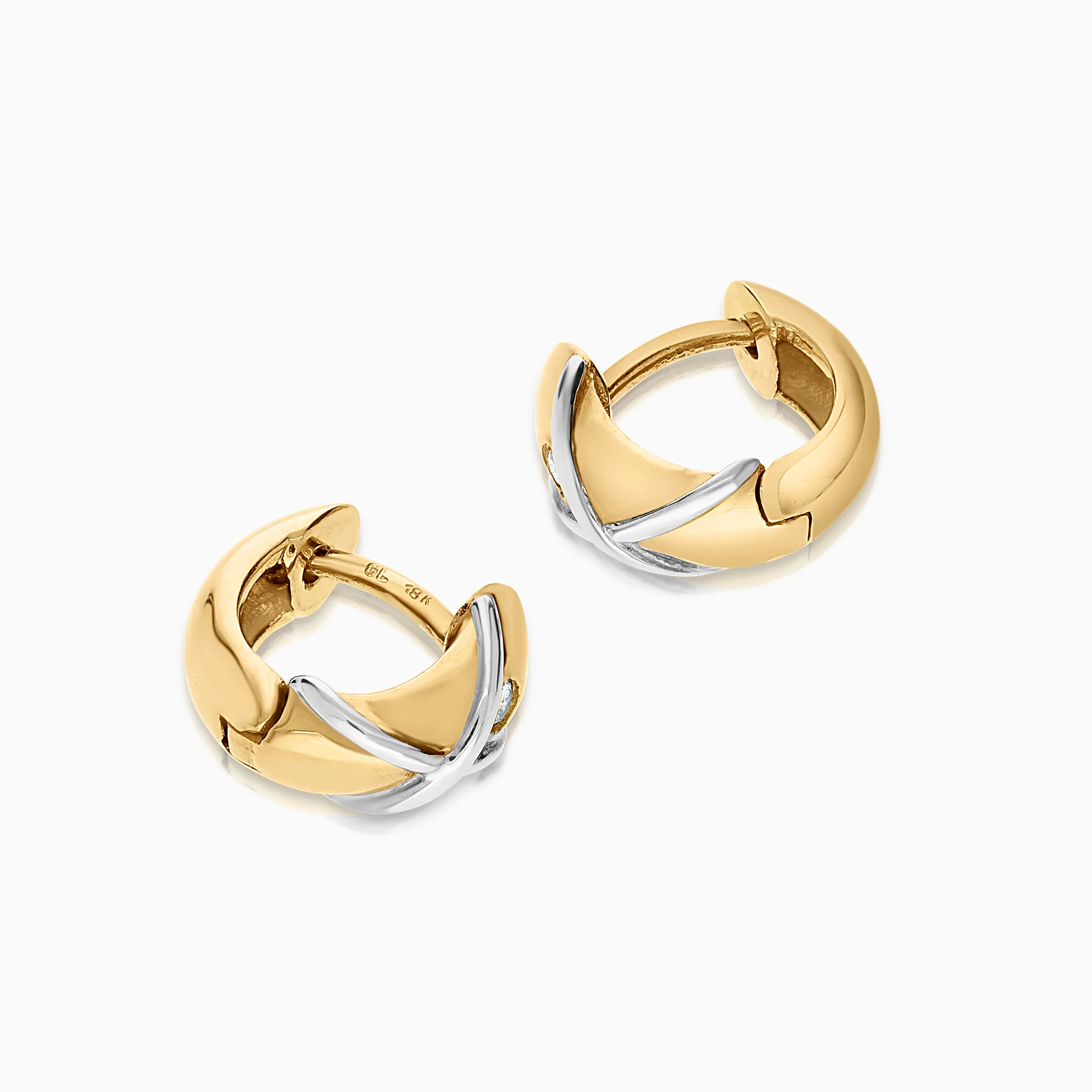 Diamond earrings 0.04ct 18K gold/white gold - Image 2