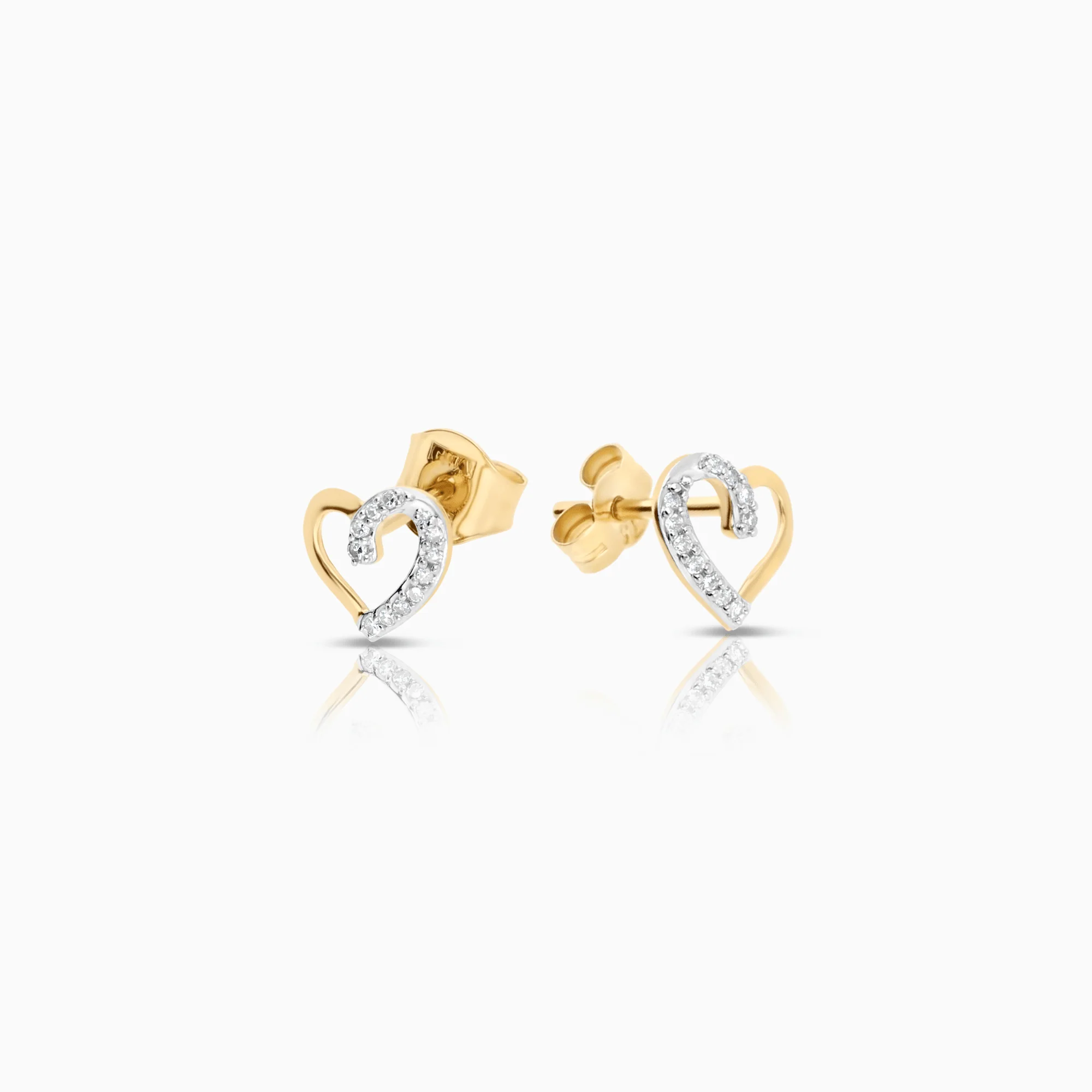 Diamond earrings 0.05ct 18K gold - Image 2