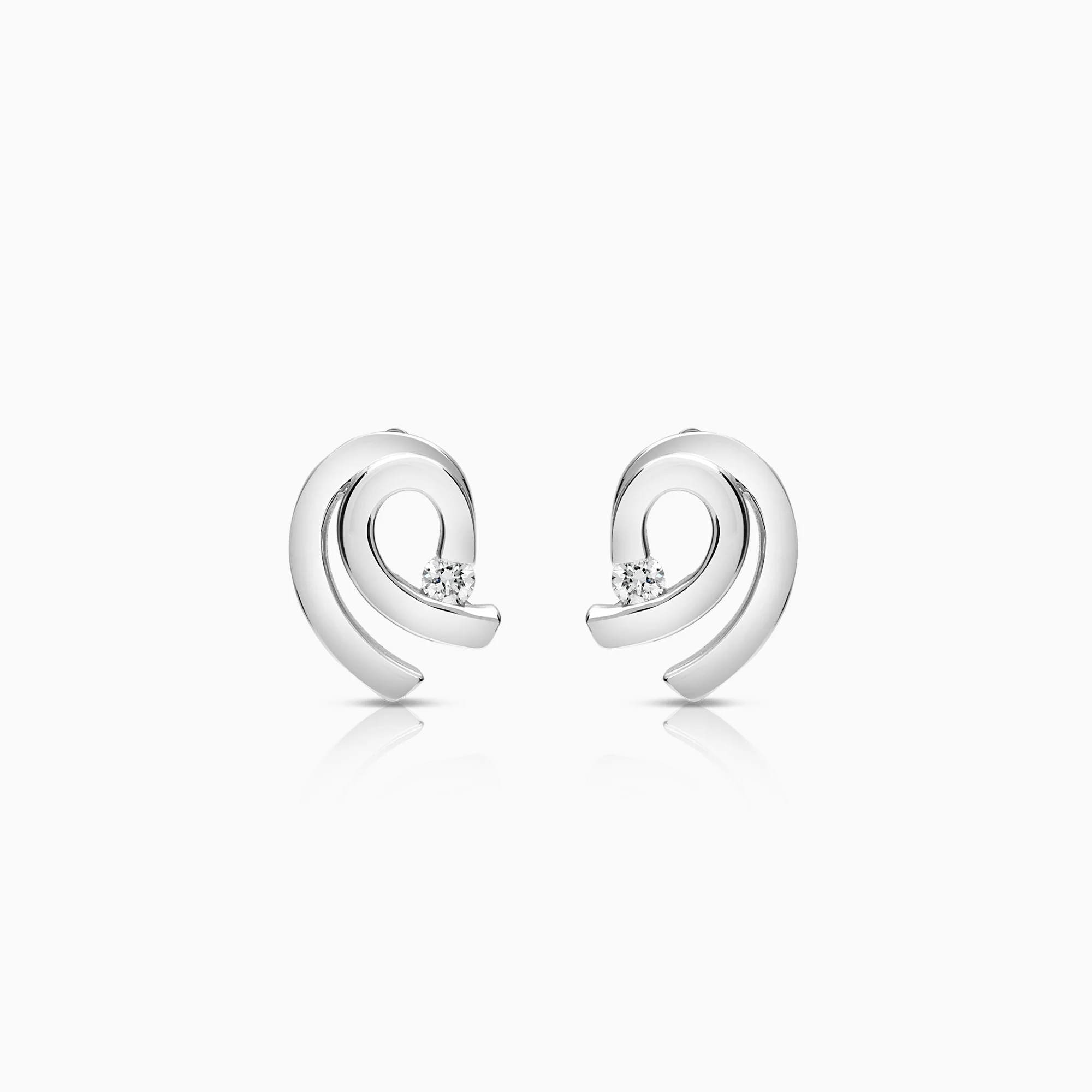 Diamond earrings 0.05ct 18K white gold