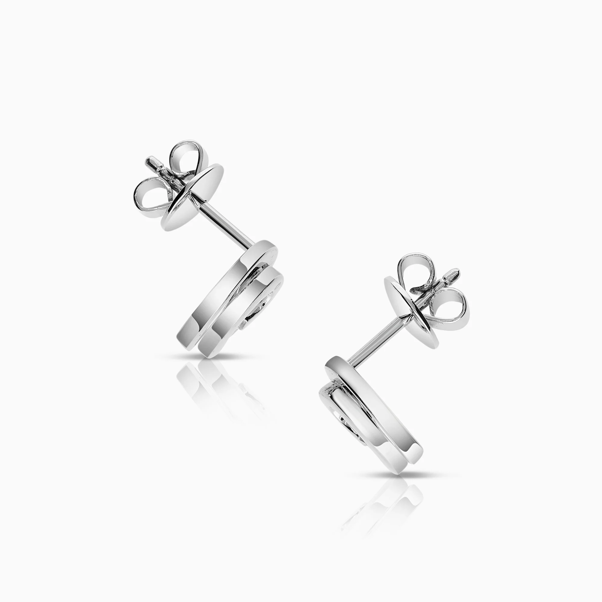 Diamond earrings 0.05ct 18K white gold - Image 2