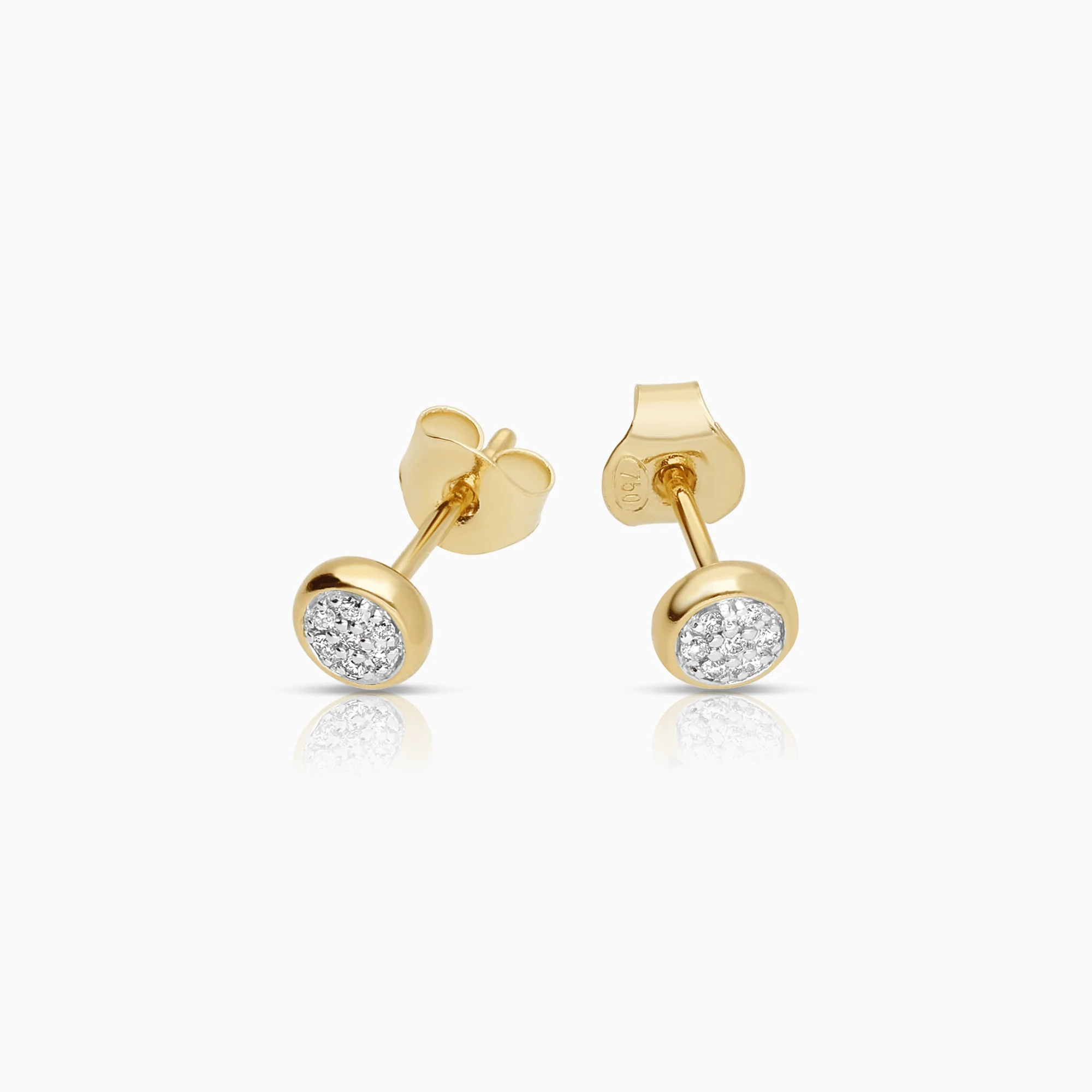 Diamond earrings 0.06ct 18K gold - Image 2