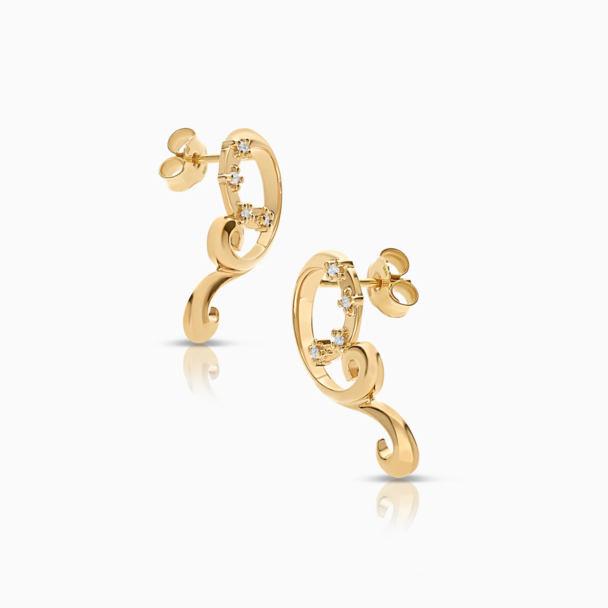 Diamond earrings 0.06ct 18K gold - Image 2