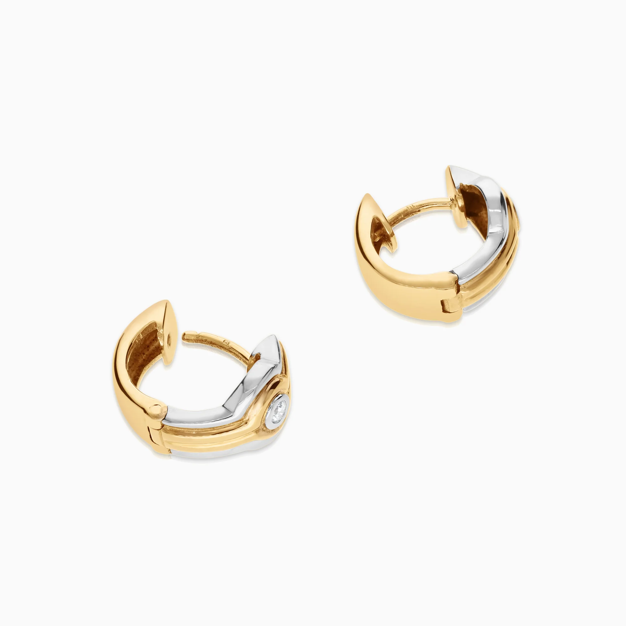 Diamond earrings 0.06ct 18K gold - Image 2