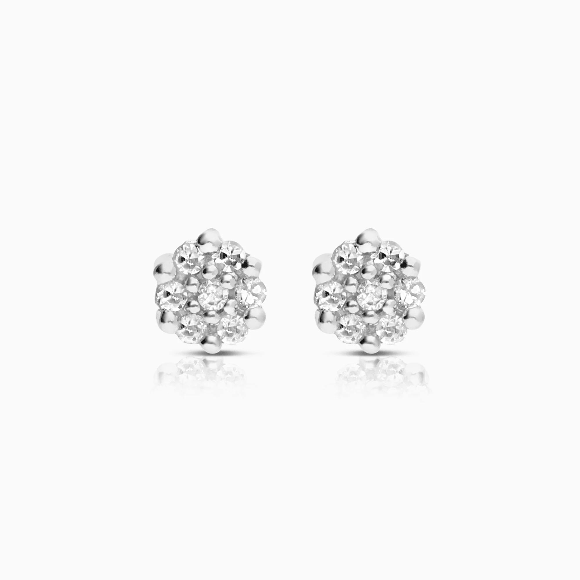 Diamond earrings 0.07ct 18K white gold
