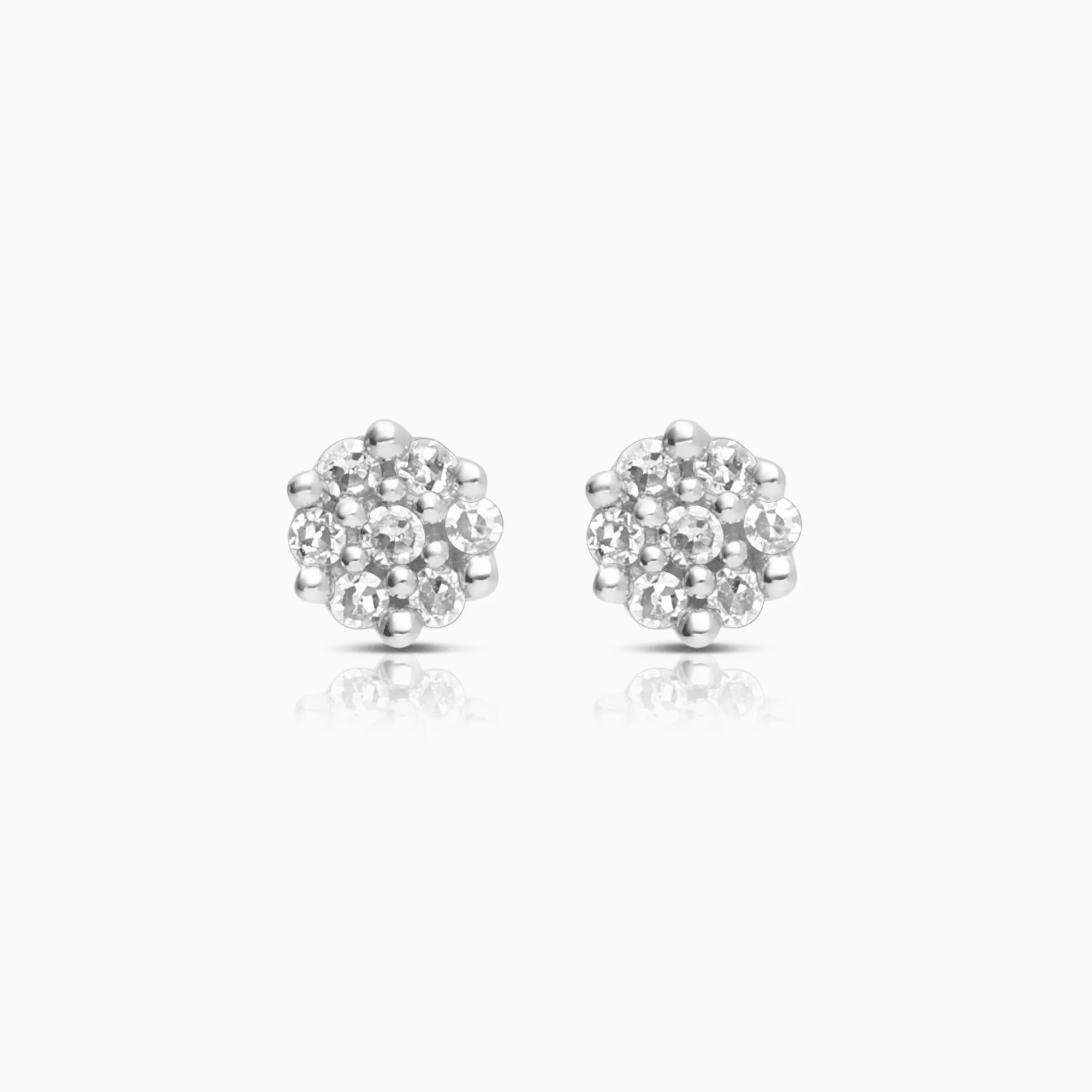 Diamond earrings 0.07ct 18K white gold