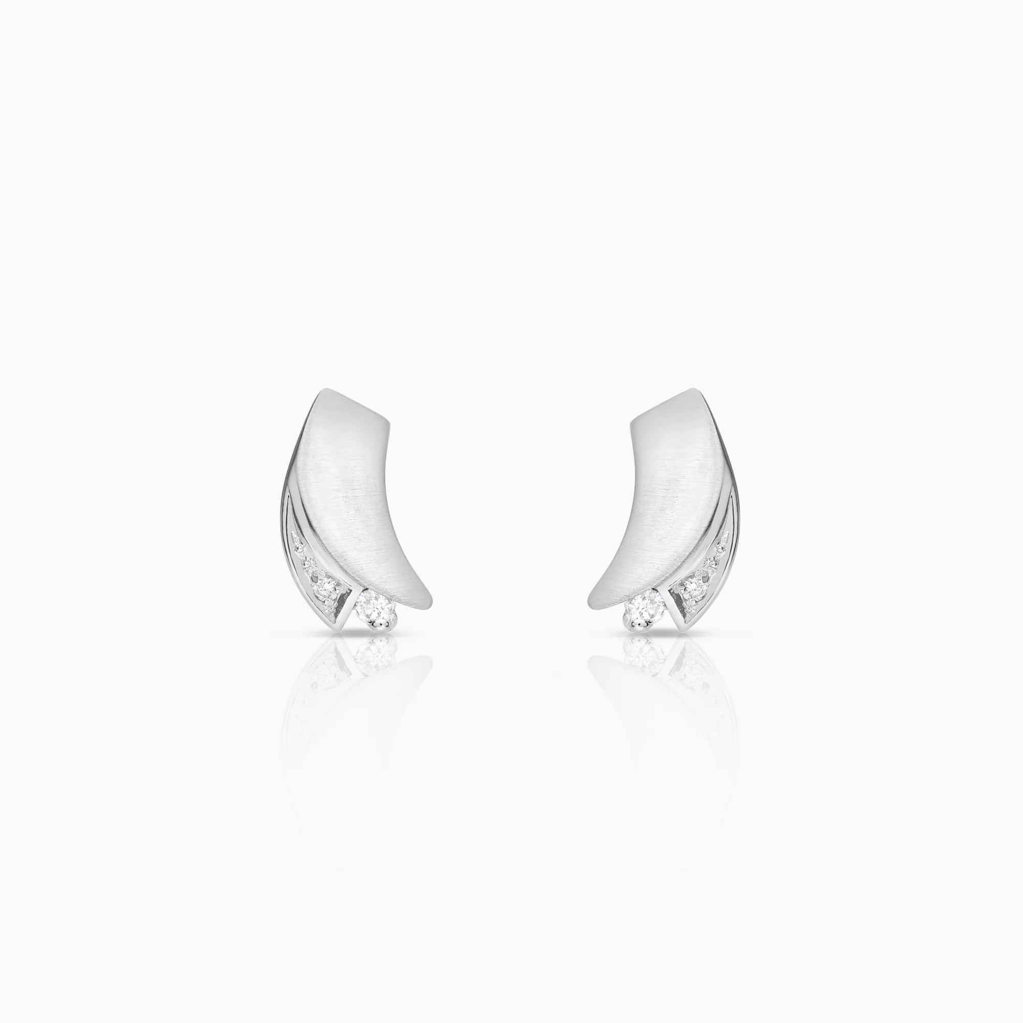 Diamond earrings 0.07ct 18K white gold