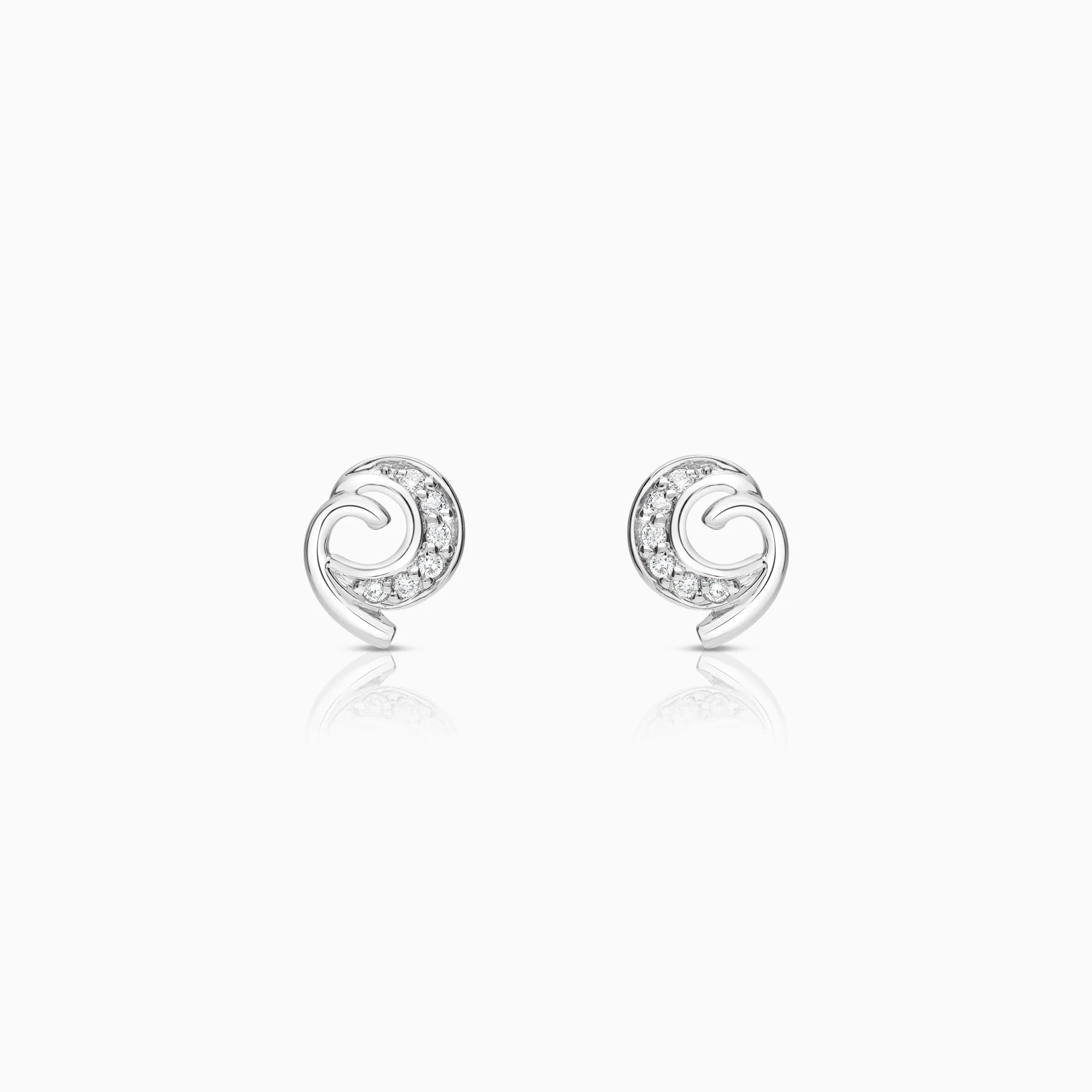 Diamond earrings 0.07ct 18K white gold