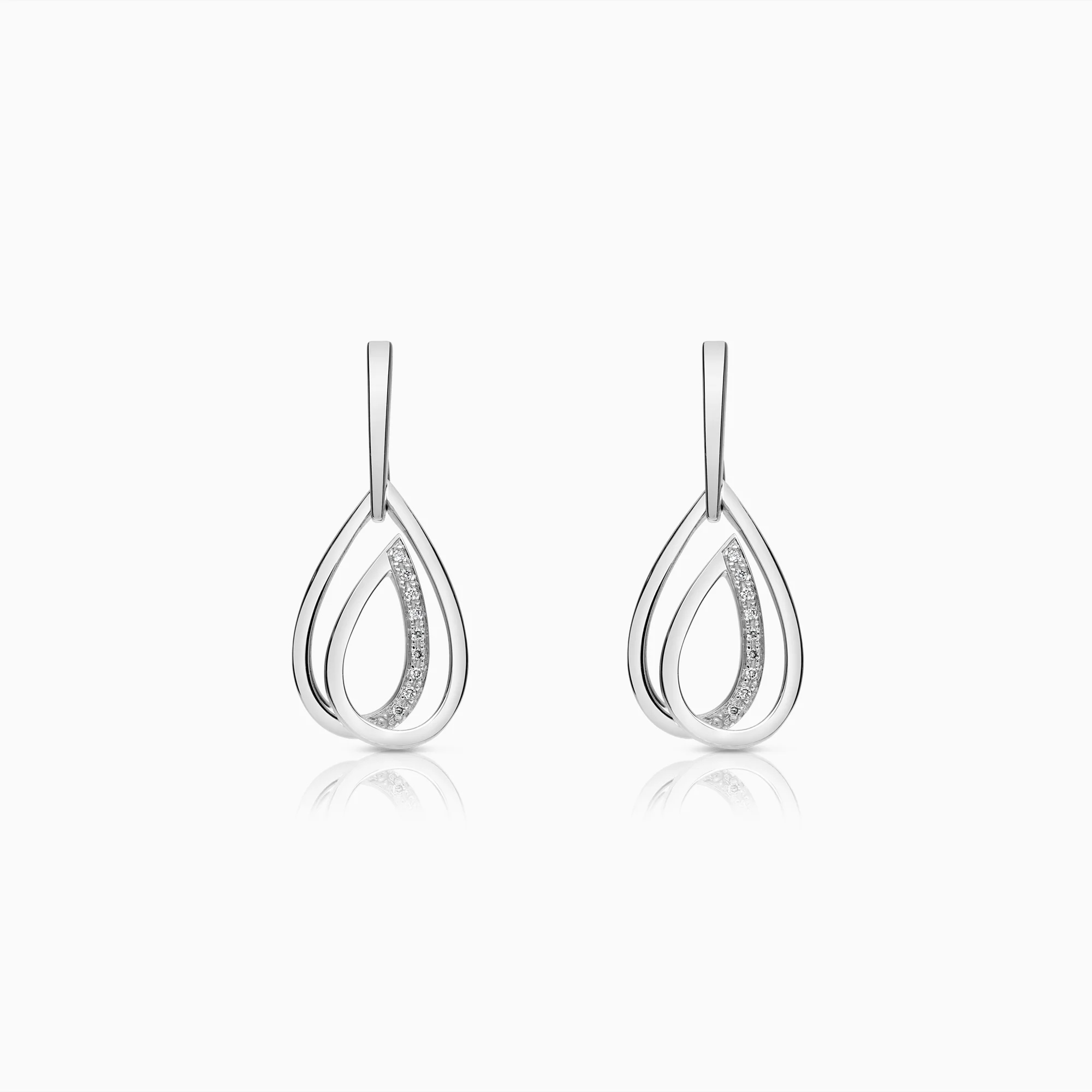 Diamond earrings 0.07ct 18K white gold