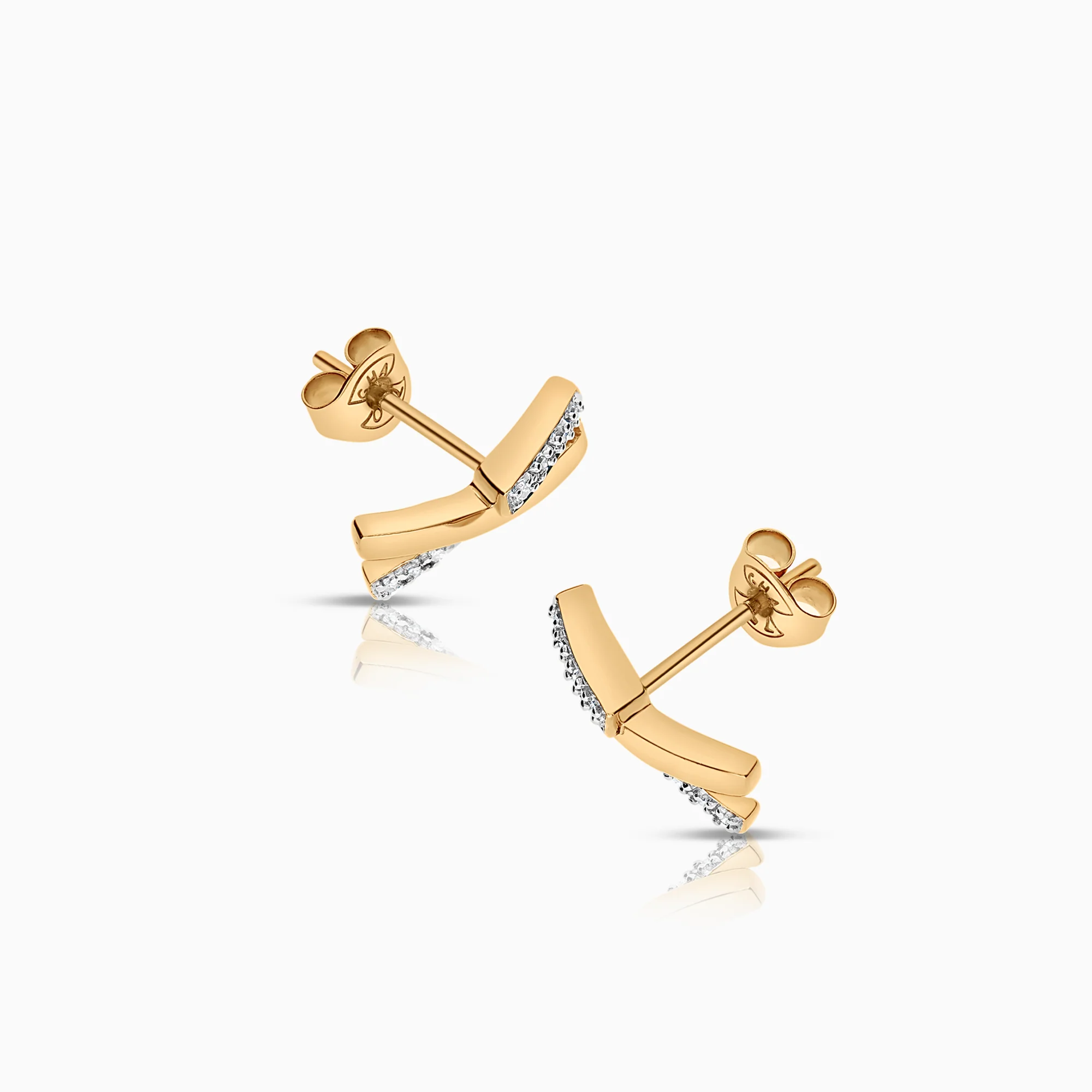 Diamond earrings 0.08ct 18K gold - Image 2