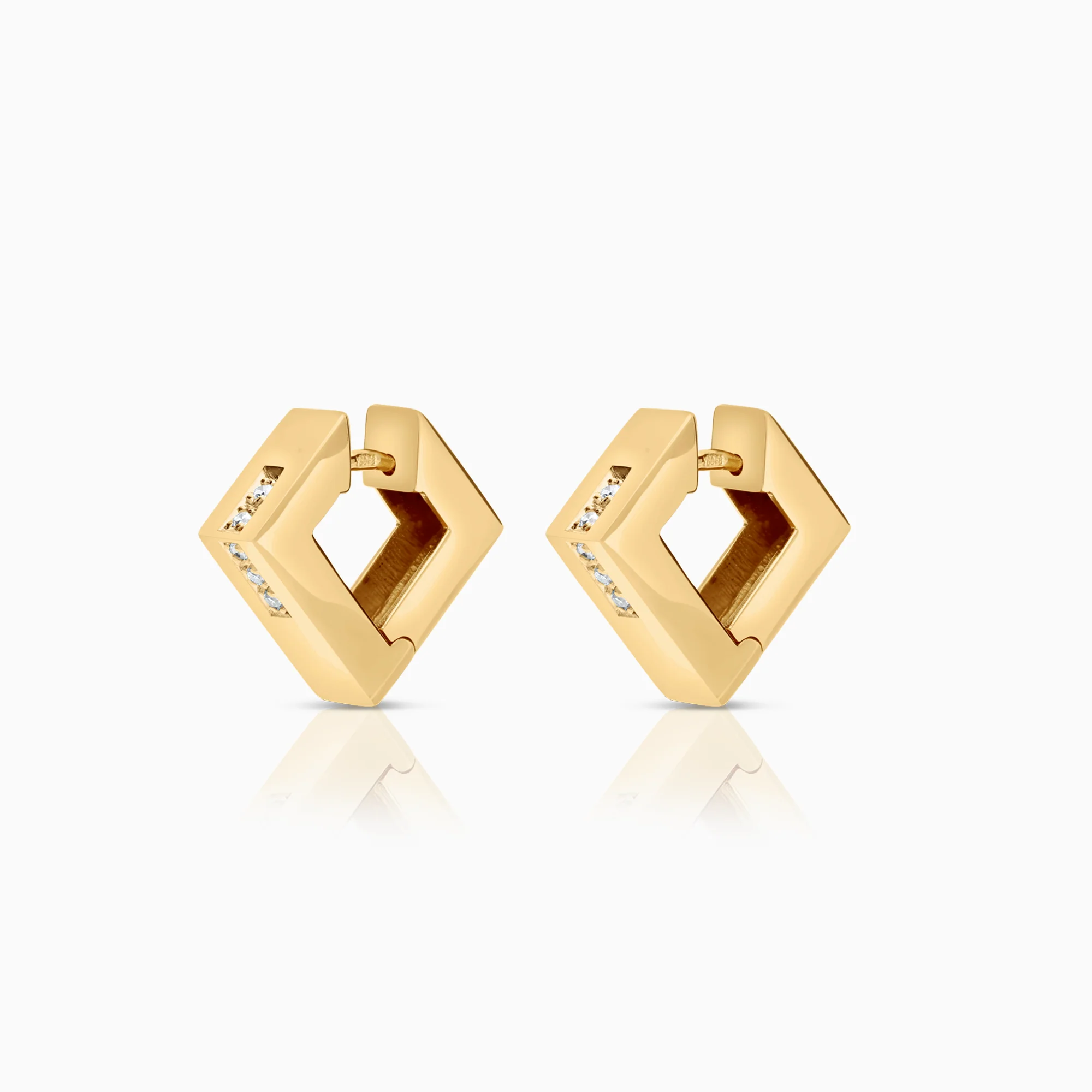 Diamond earrings 0.08ct 18K gold