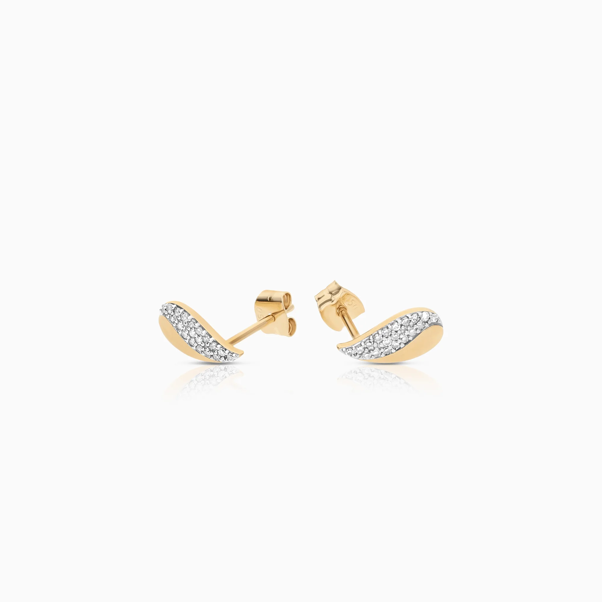 Diamond earrings 0.10ct 18K gold - Image 2