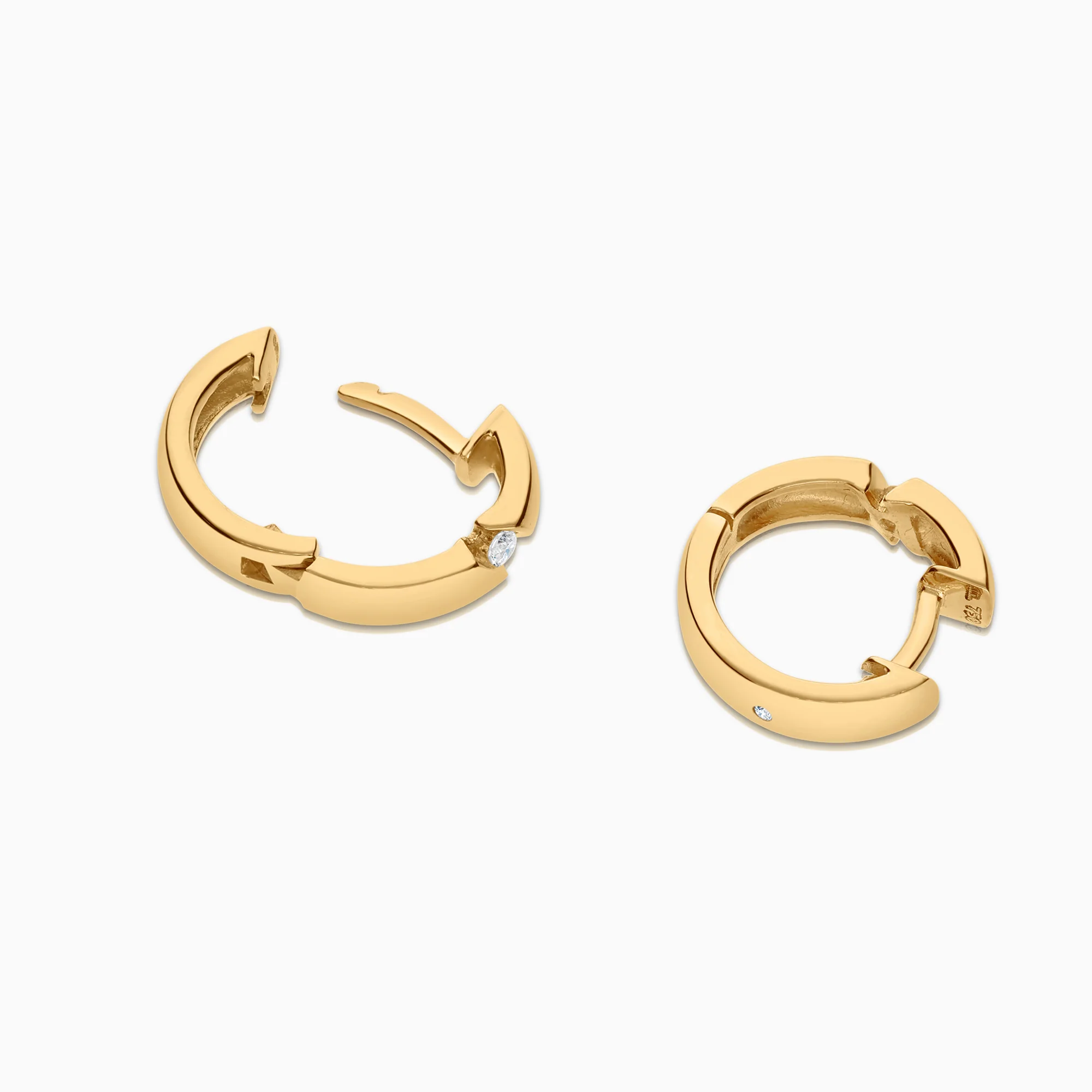 Diamond earrings 0.10ct 18K gold - Image 2