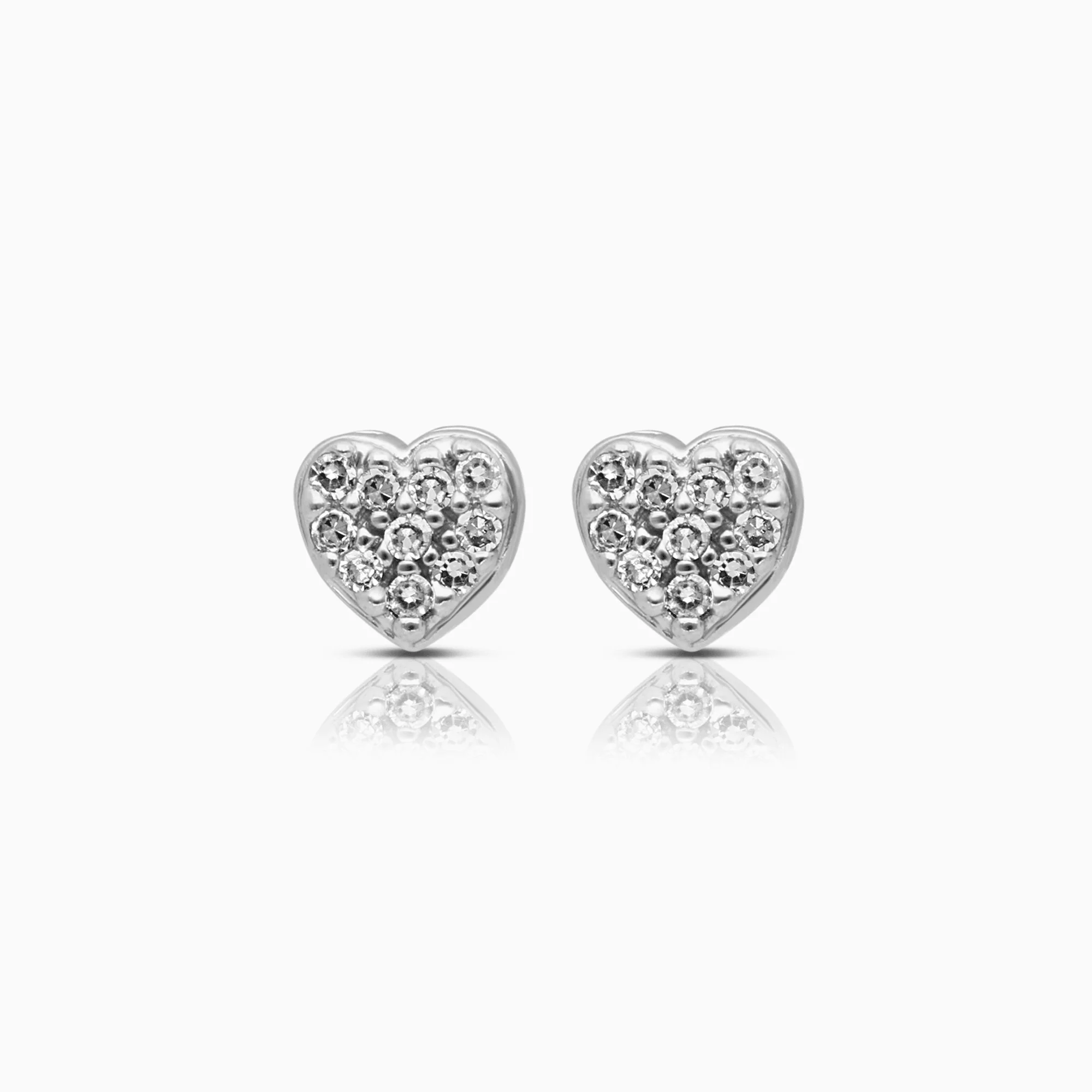 Diamond earrings 0.10ct 18K white gold