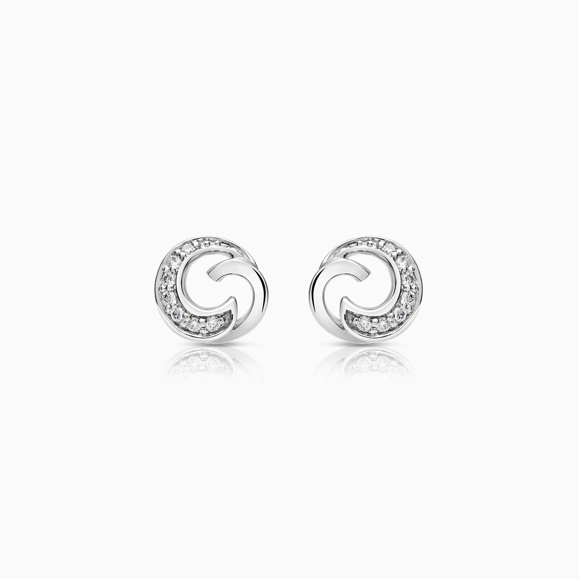 Diamond earrings 0.10ct 18K white gold