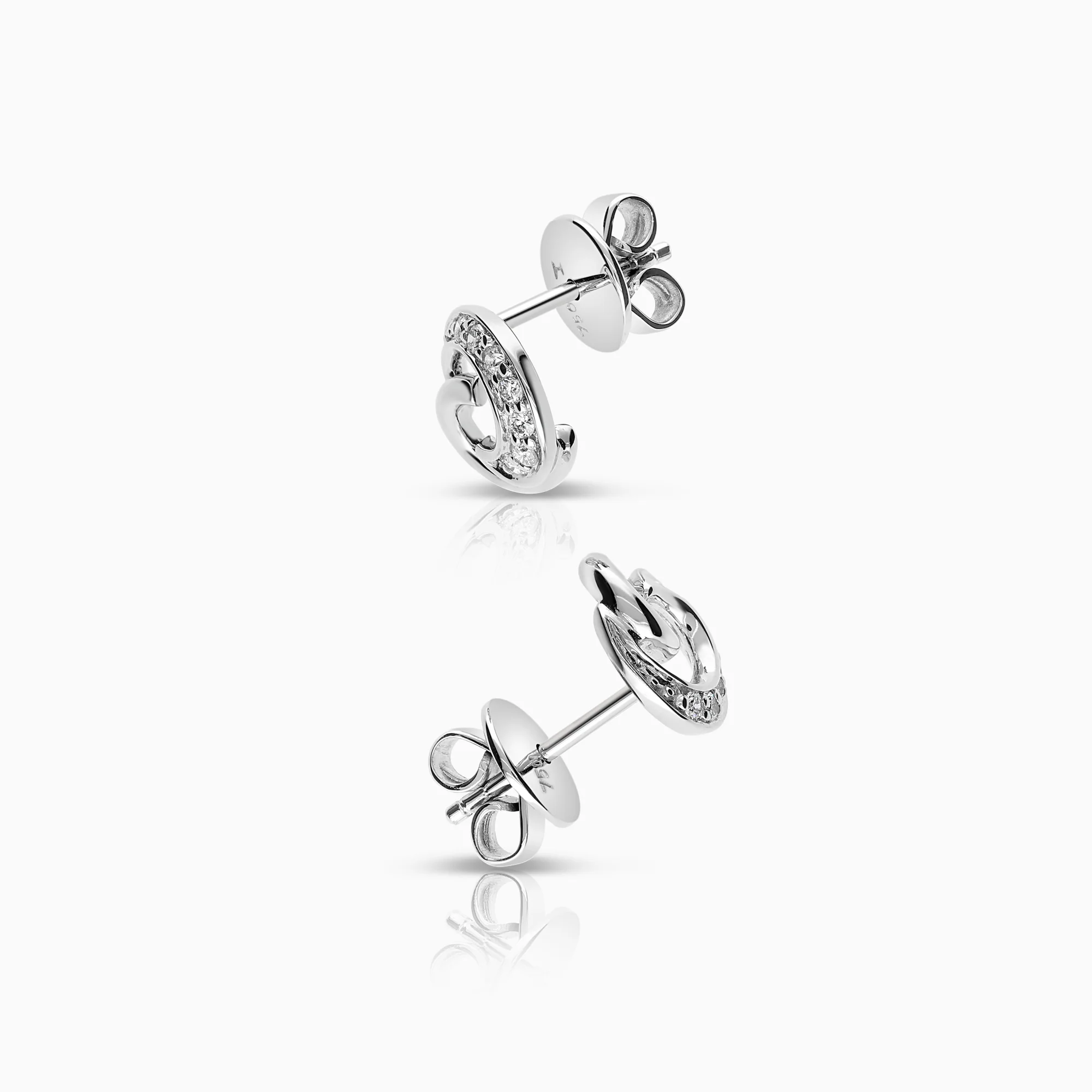 Diamond earrings 0.10ct 18K white gold - Image 2