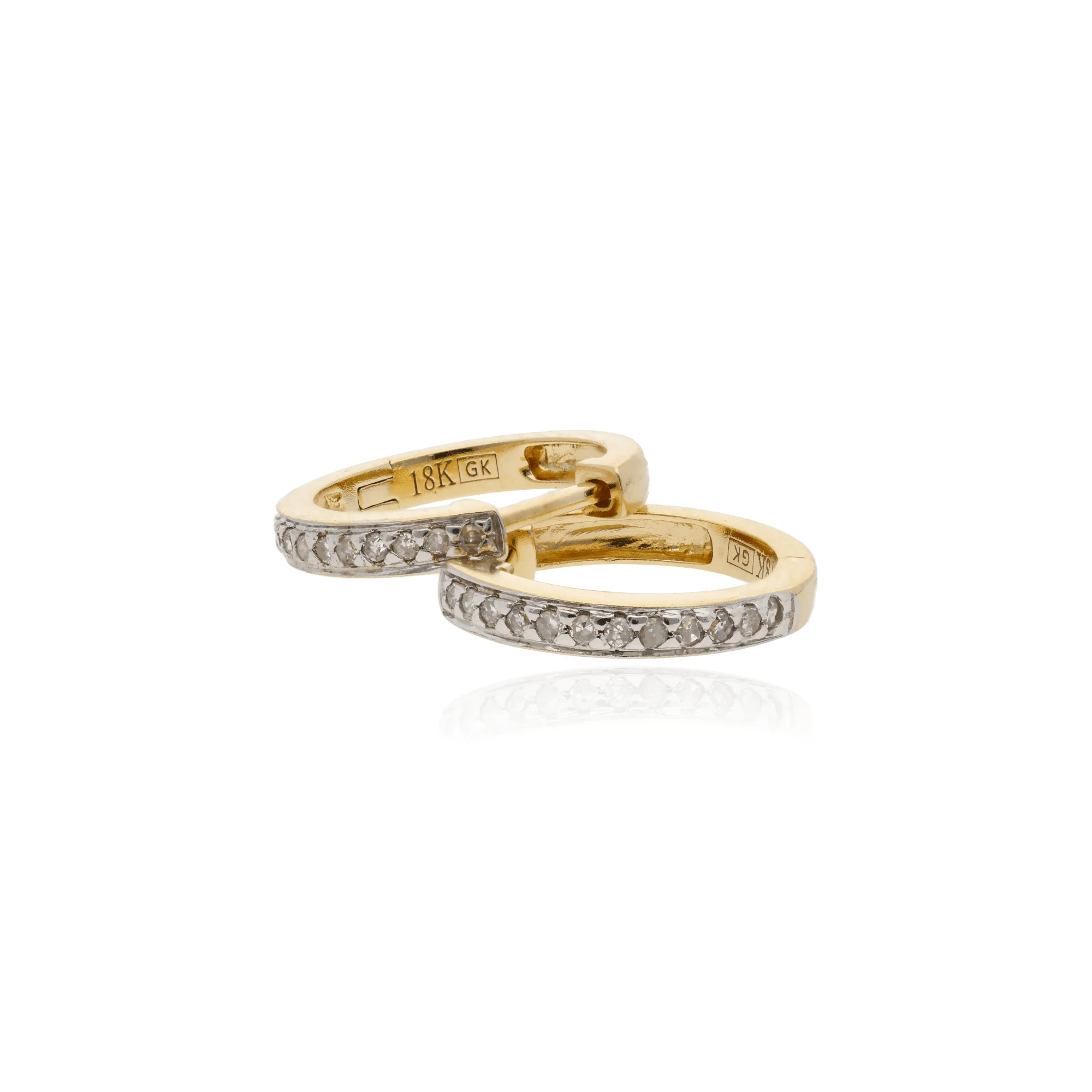 Diamond earrings 0.12ct 18K gold - Image 2
