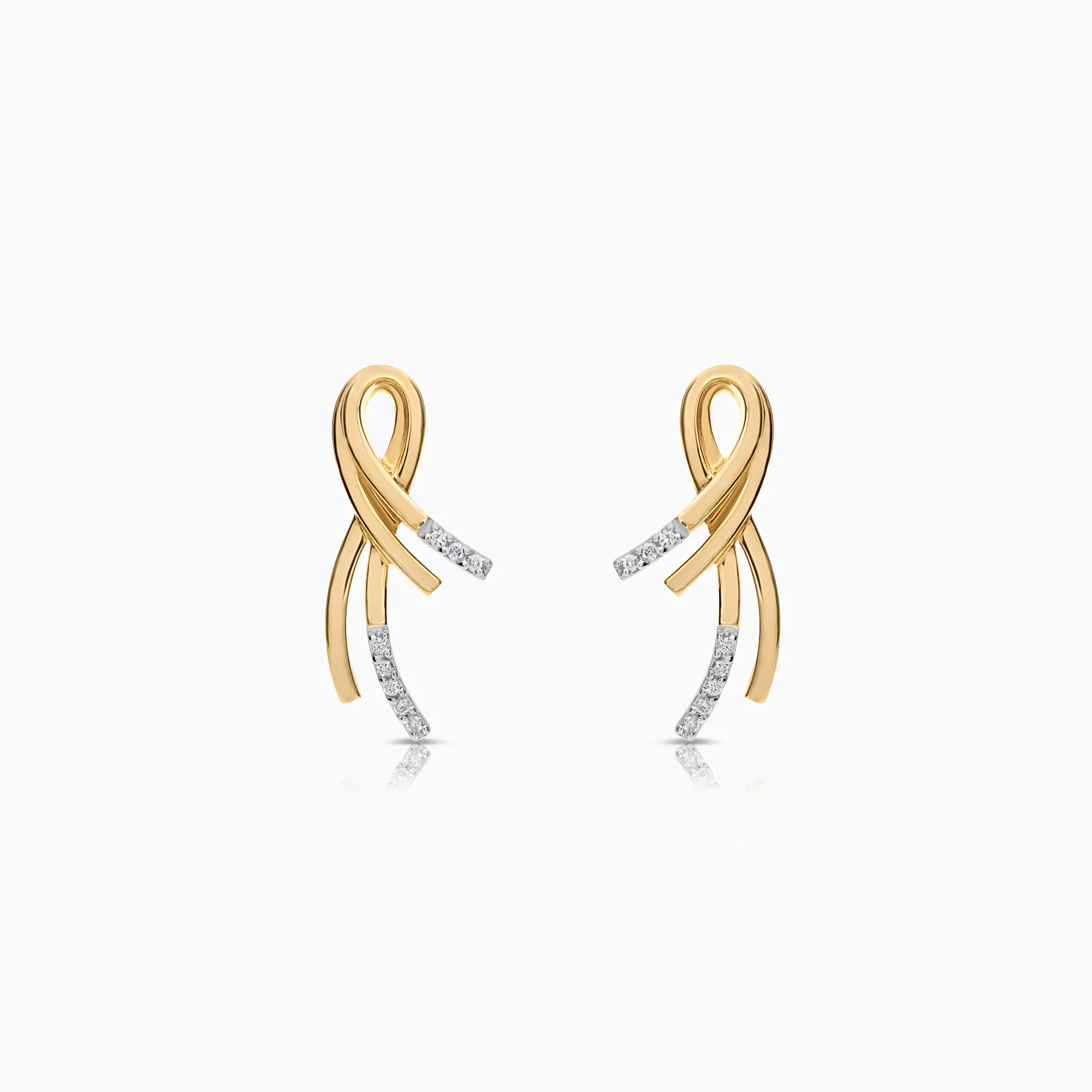 Diamond earrings 0.12ct 18K gold