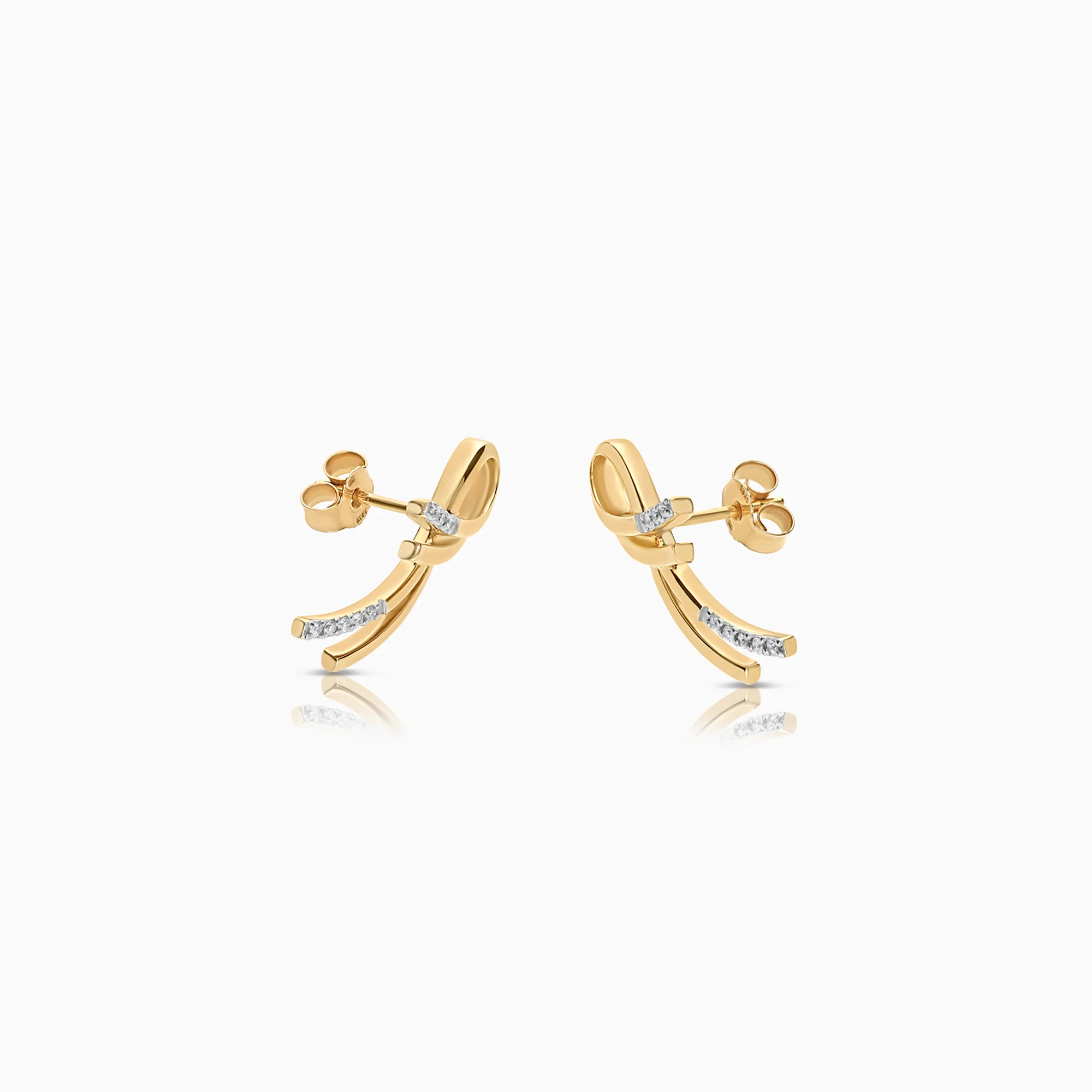 Diamond earrings 0.12ct 18K gold - Image 2