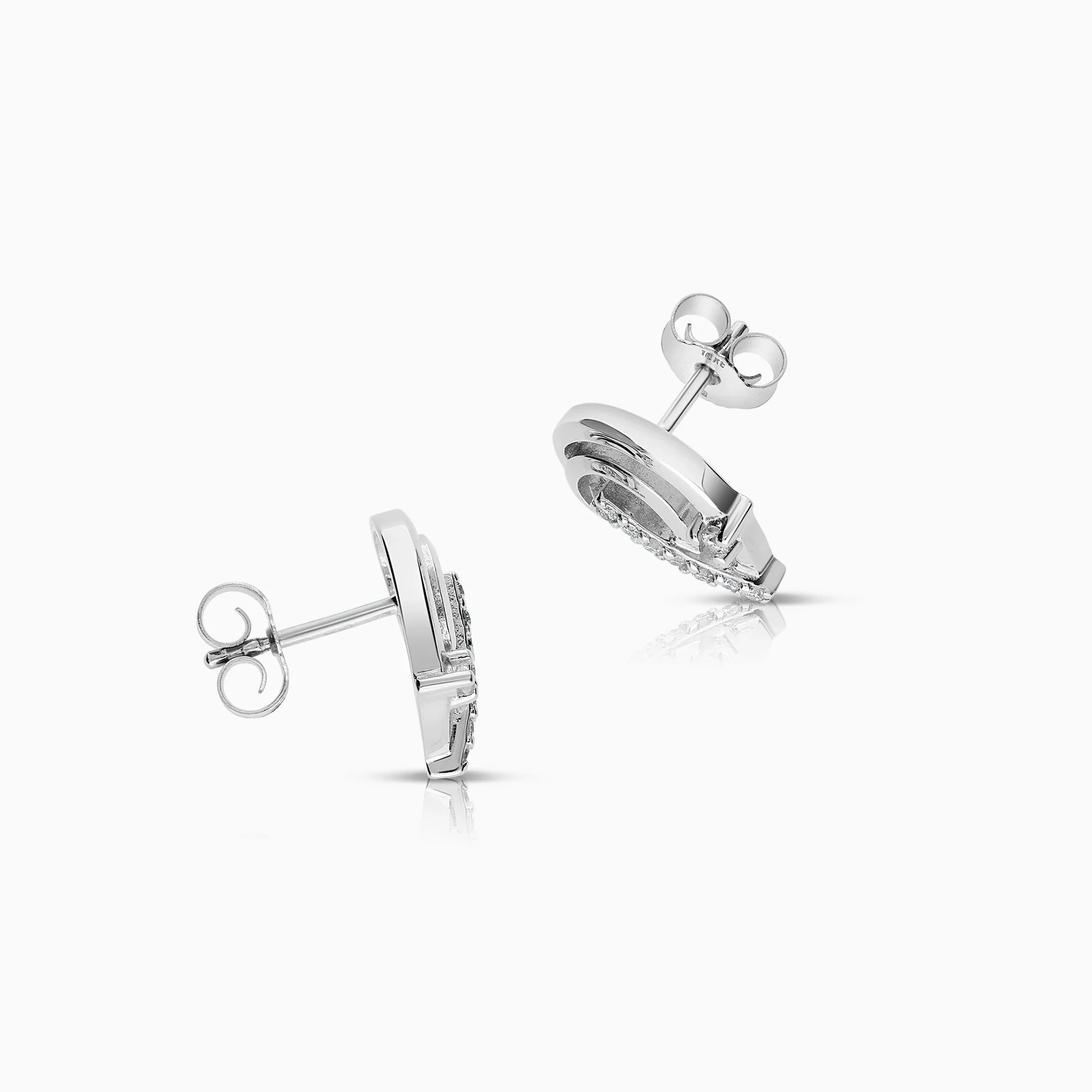 Diamond earrings 0.12ct 18K white gold - Image 2
