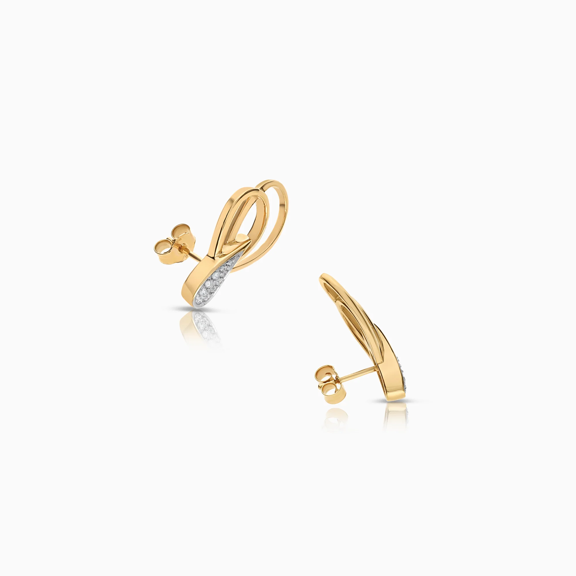 Diamond earrings 0.13ct 18K gold - Image 2