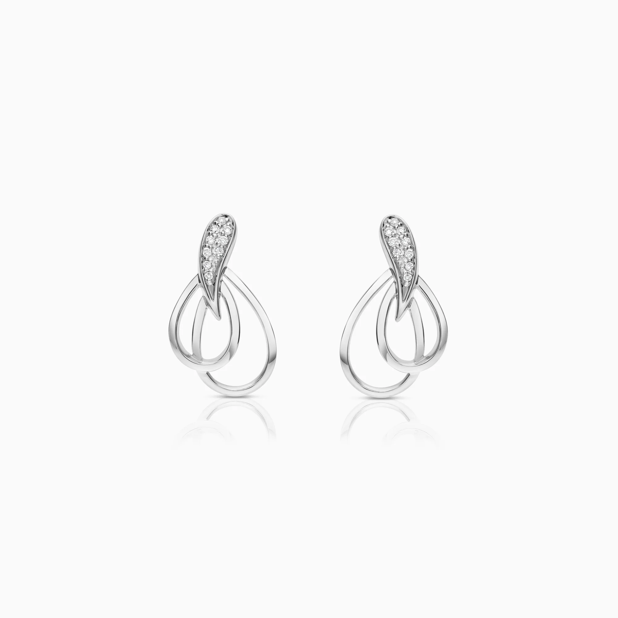 Diamond earrings 0.13ct 18K white gold