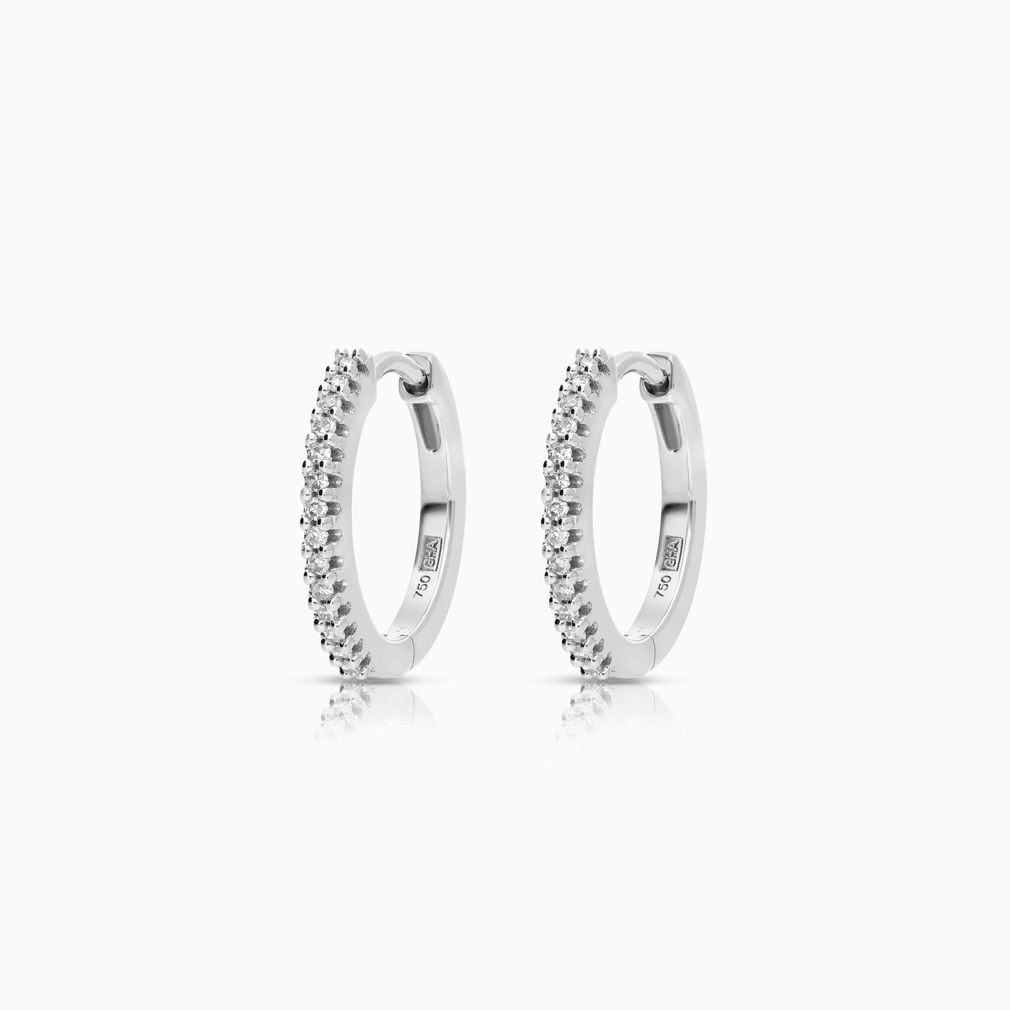 Diamond earrings 0.14ct 18K white gold