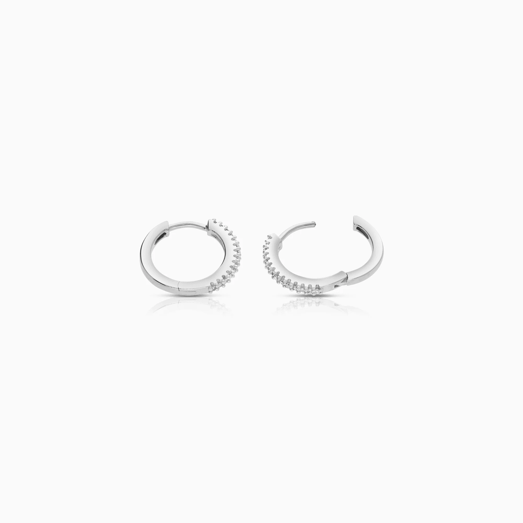 Diamond earrings 0.14ct 18K white gold - Image 2