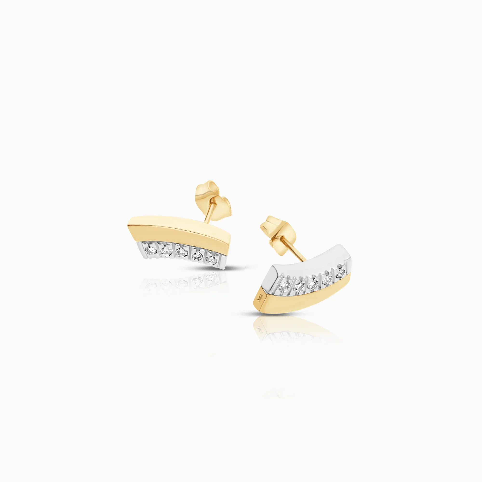 Diamond earrings 0.15ct 18K gold - Image 2