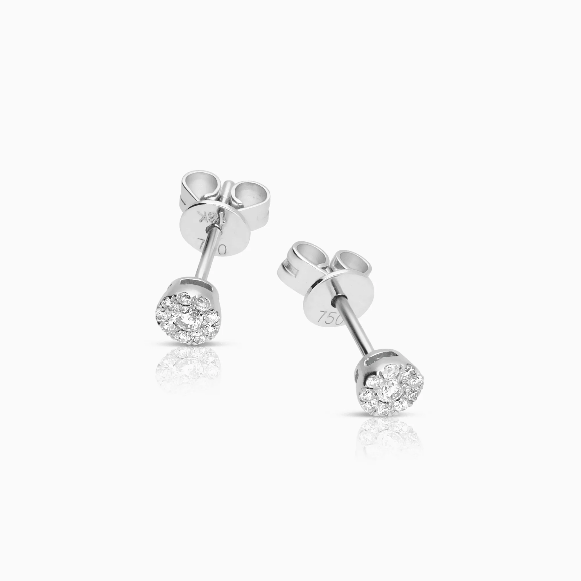 Diamond earrings 0.15ct 18K white gold - Image 2