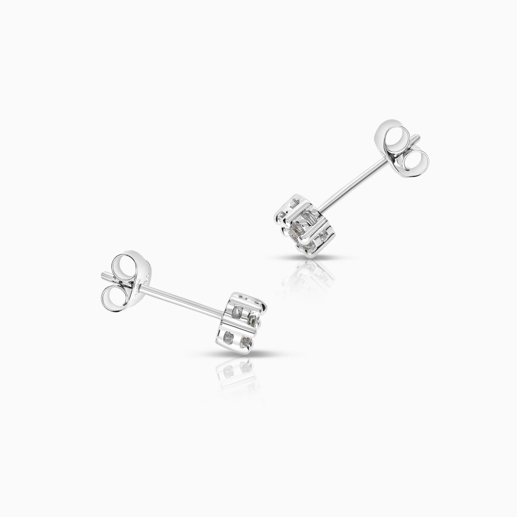 Diamond earrings 0.15ct 18K white gold - Image 2
