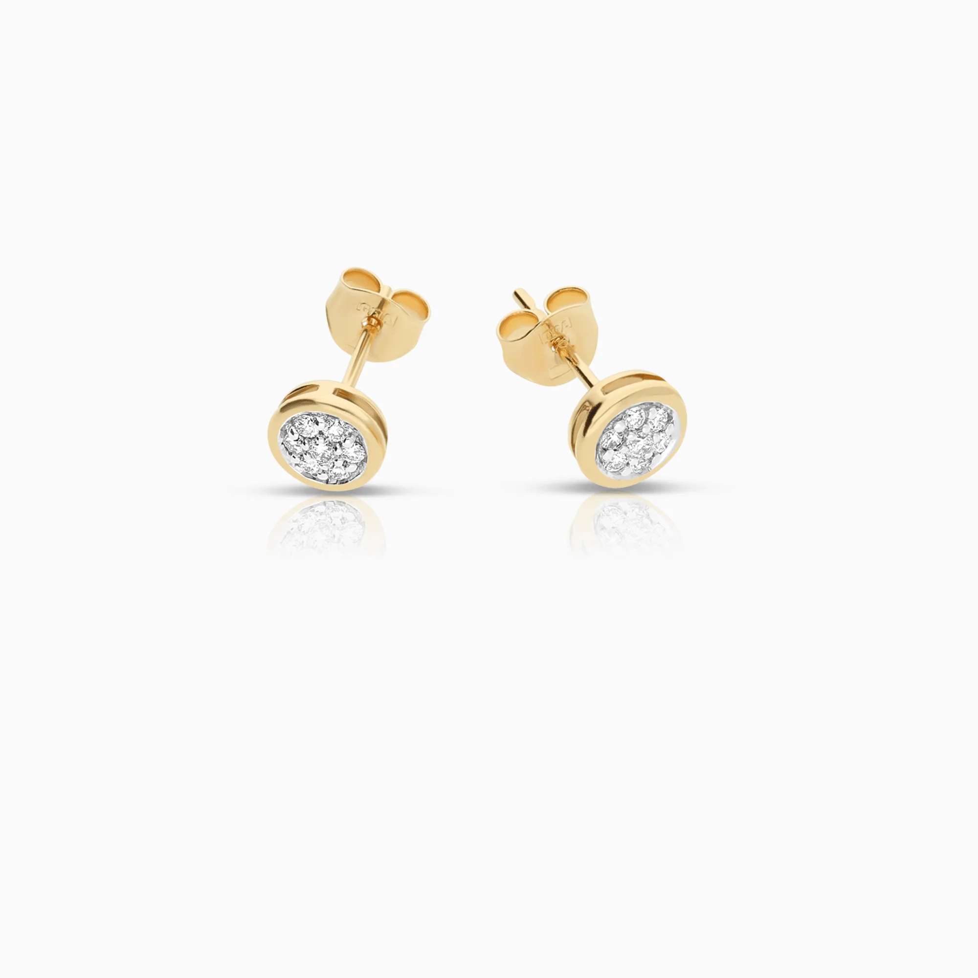 Diamond earrings 0.18ct 18K gold - Image 2
