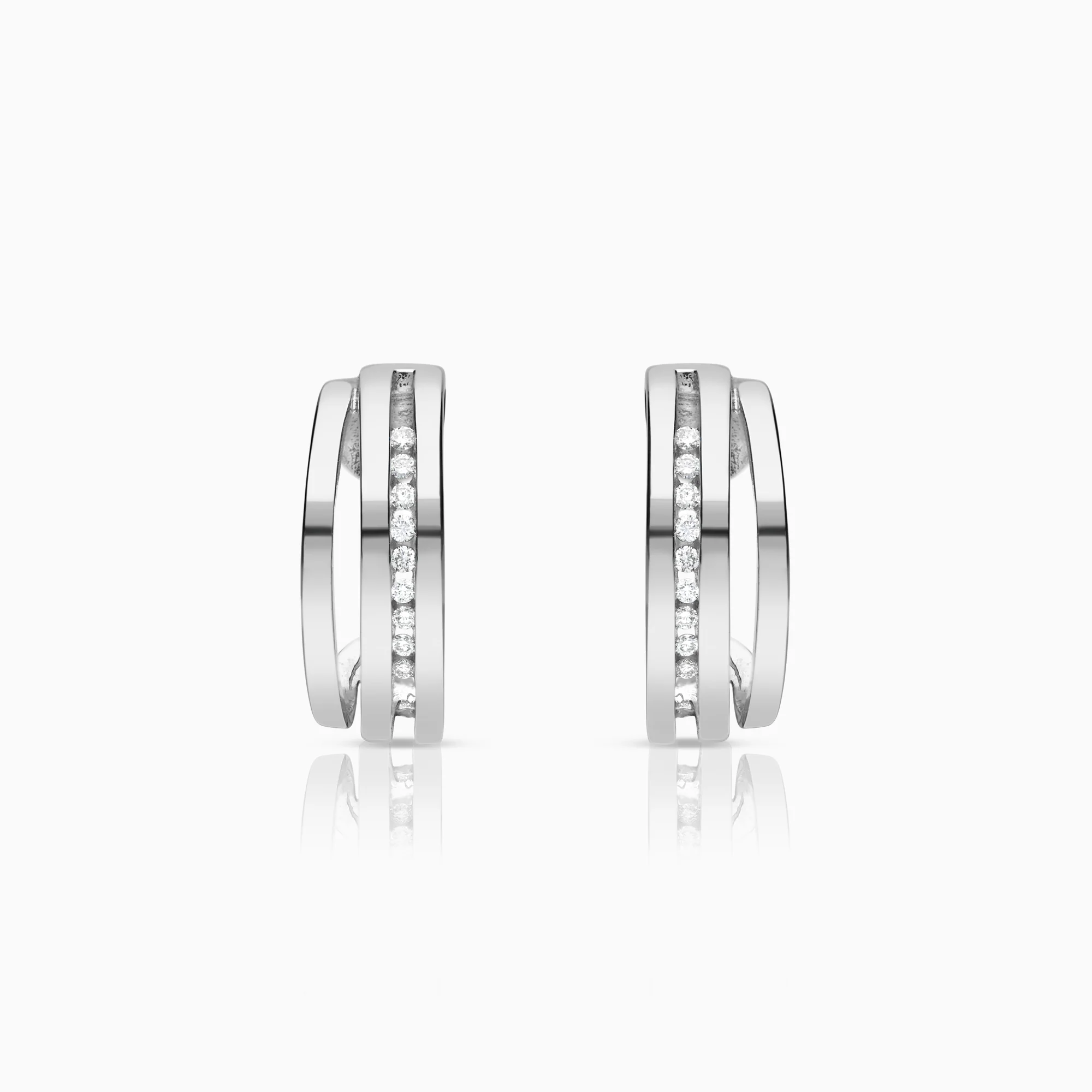Diamond earrings 0.18ct 18K white gold