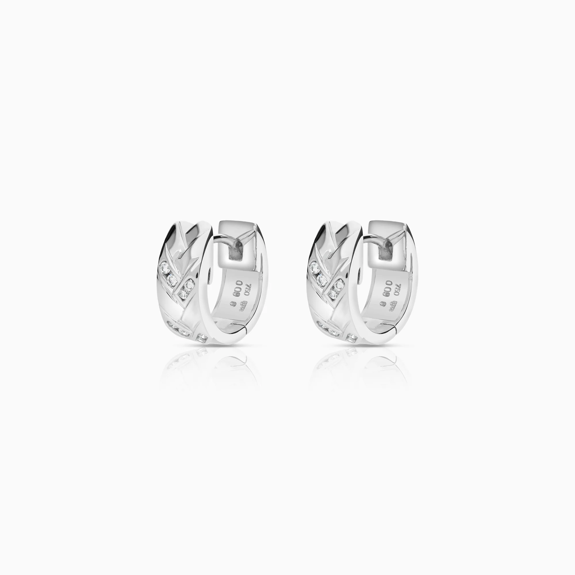 Diamond earrings 0.18ct 18K white gold