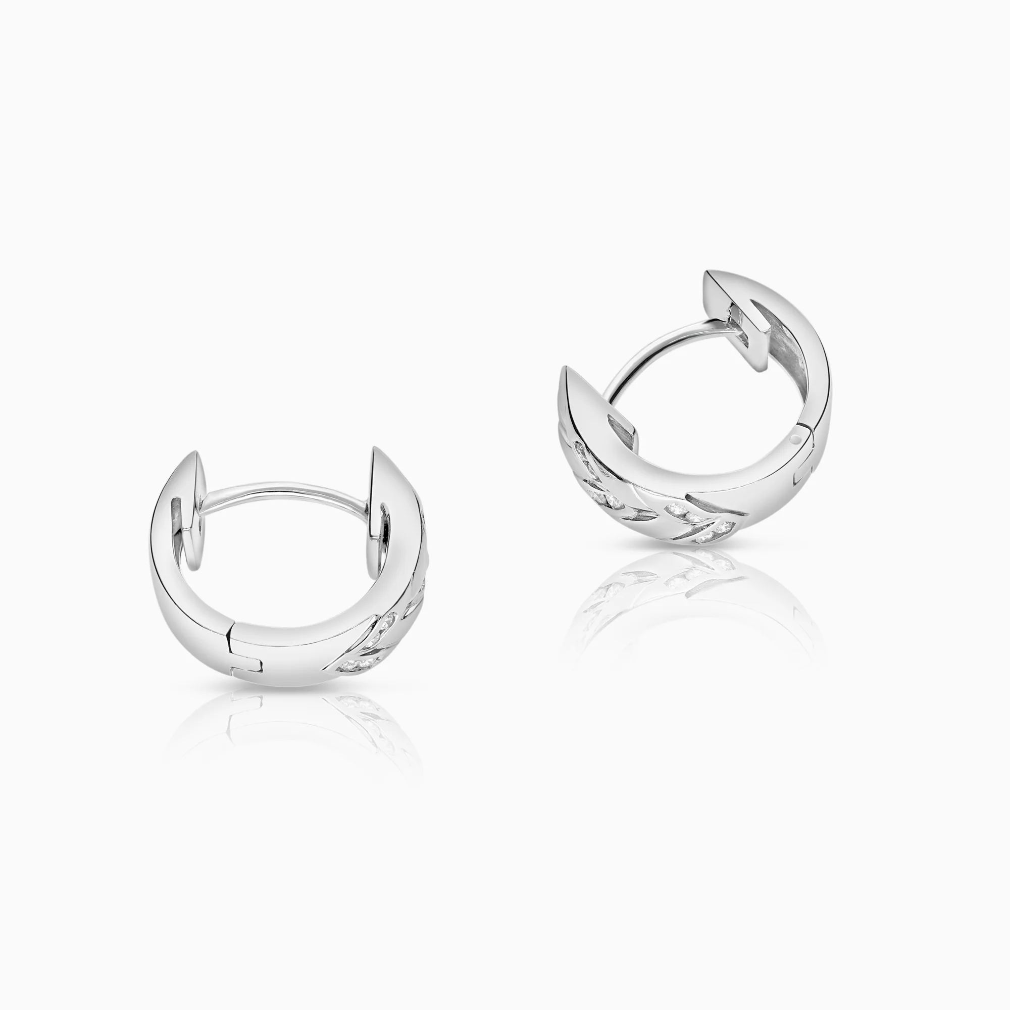 Diamond earrings 0.18ct 18K white gold - Image 3