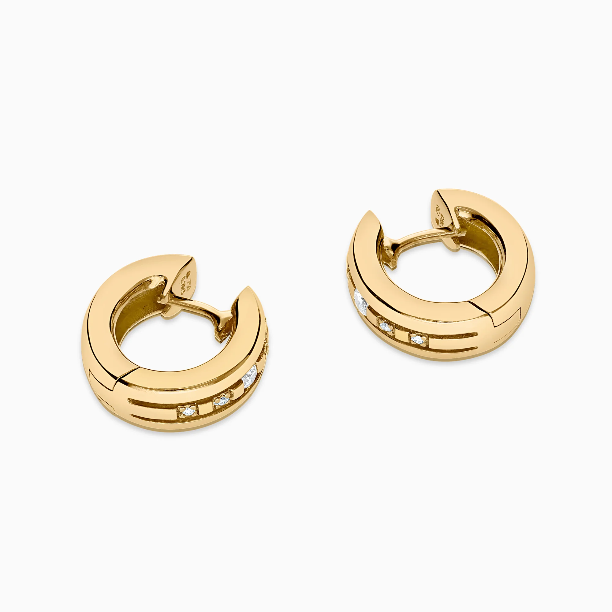 Diamond earrings 0.20ct 18K gold - Image 3
