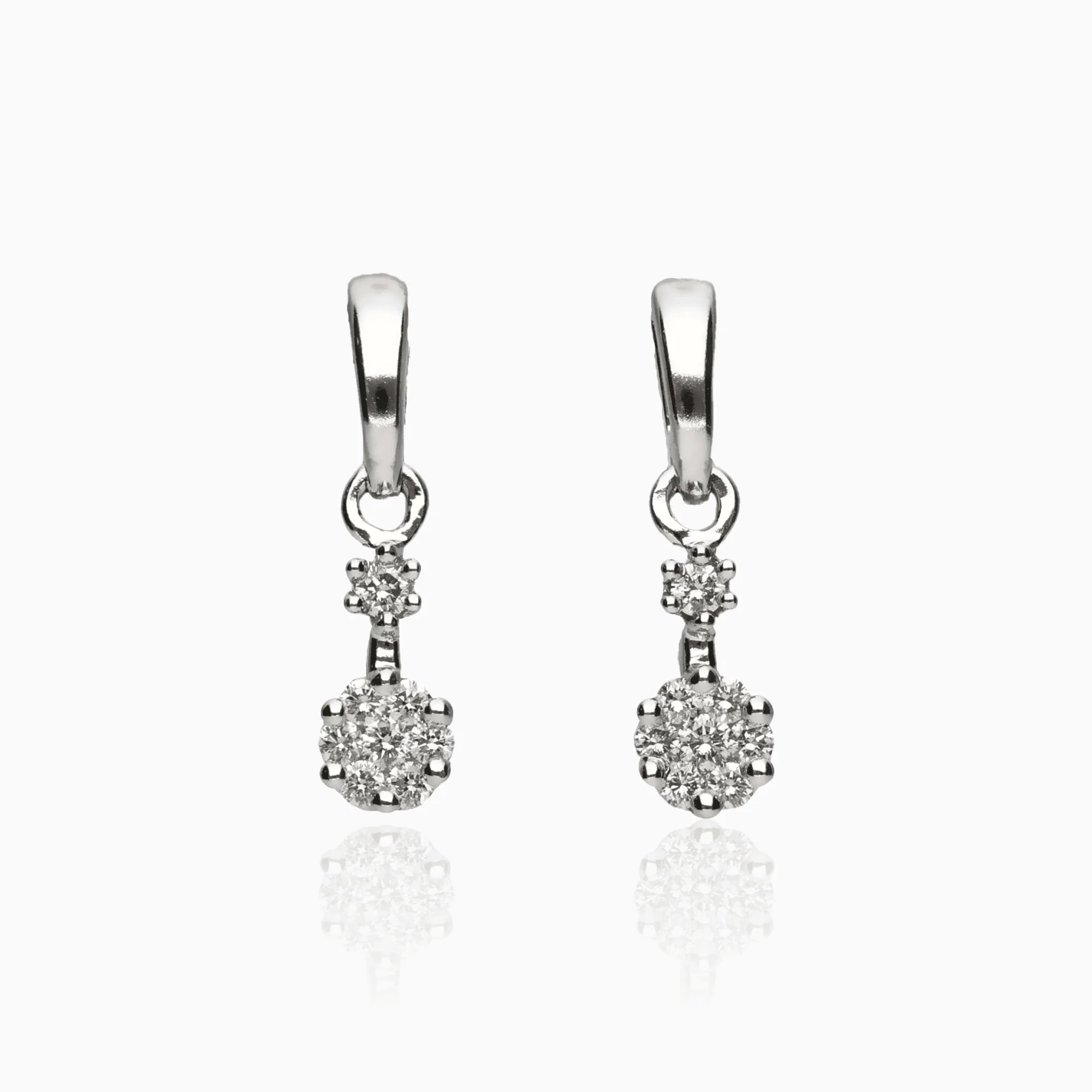 Diamond earrings 0.20ct 18K white gold