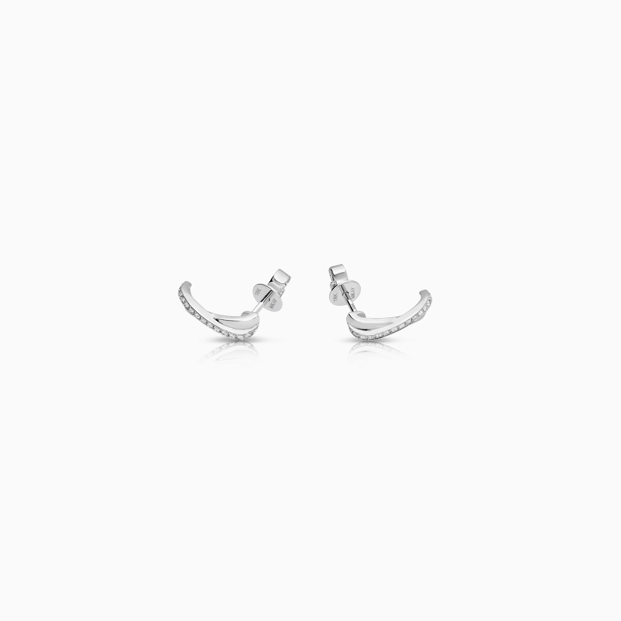 Diamond earrings 0.20ct 18K white gold - Image 2
