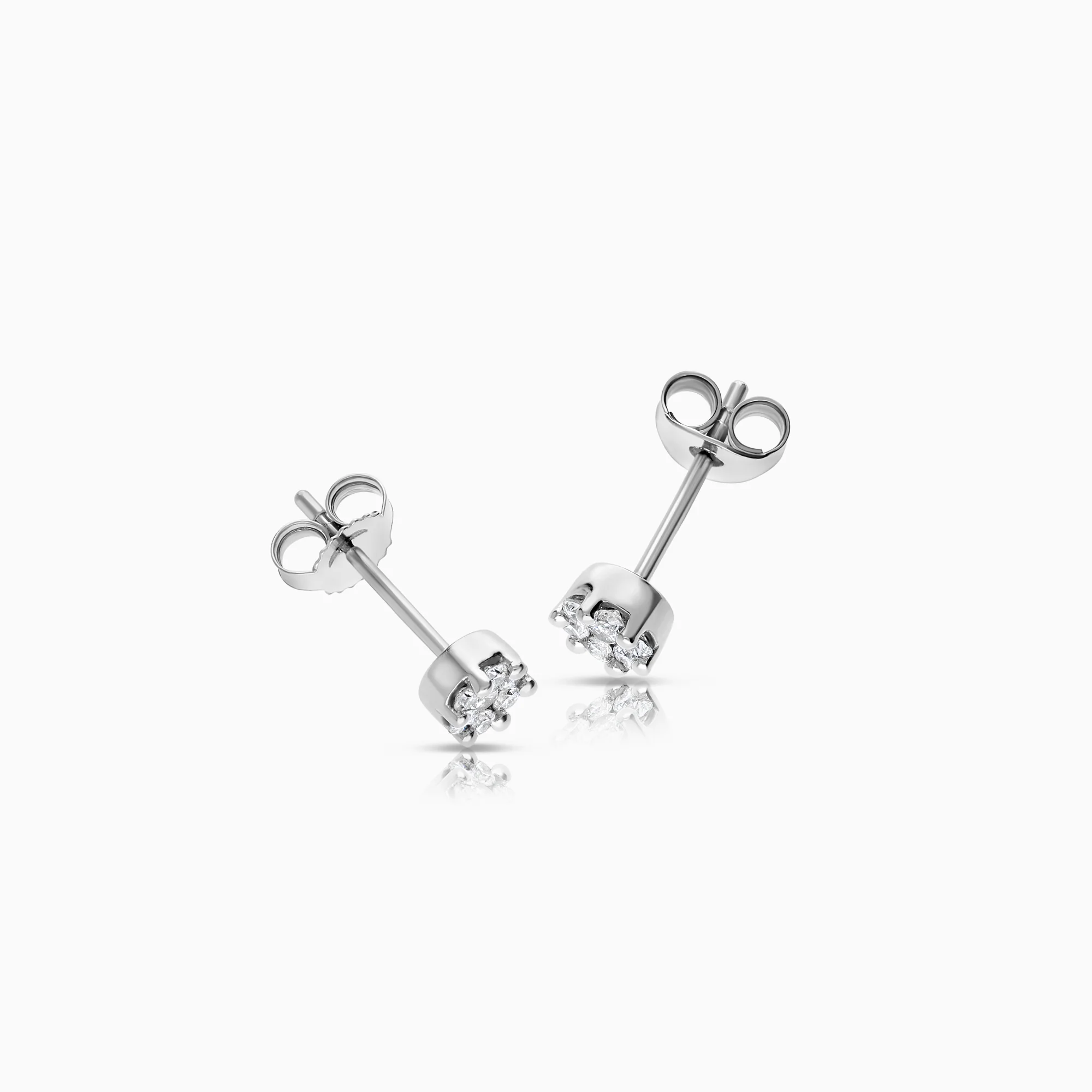 Diamond earrings 0.22ct 18K white gold - Image 2