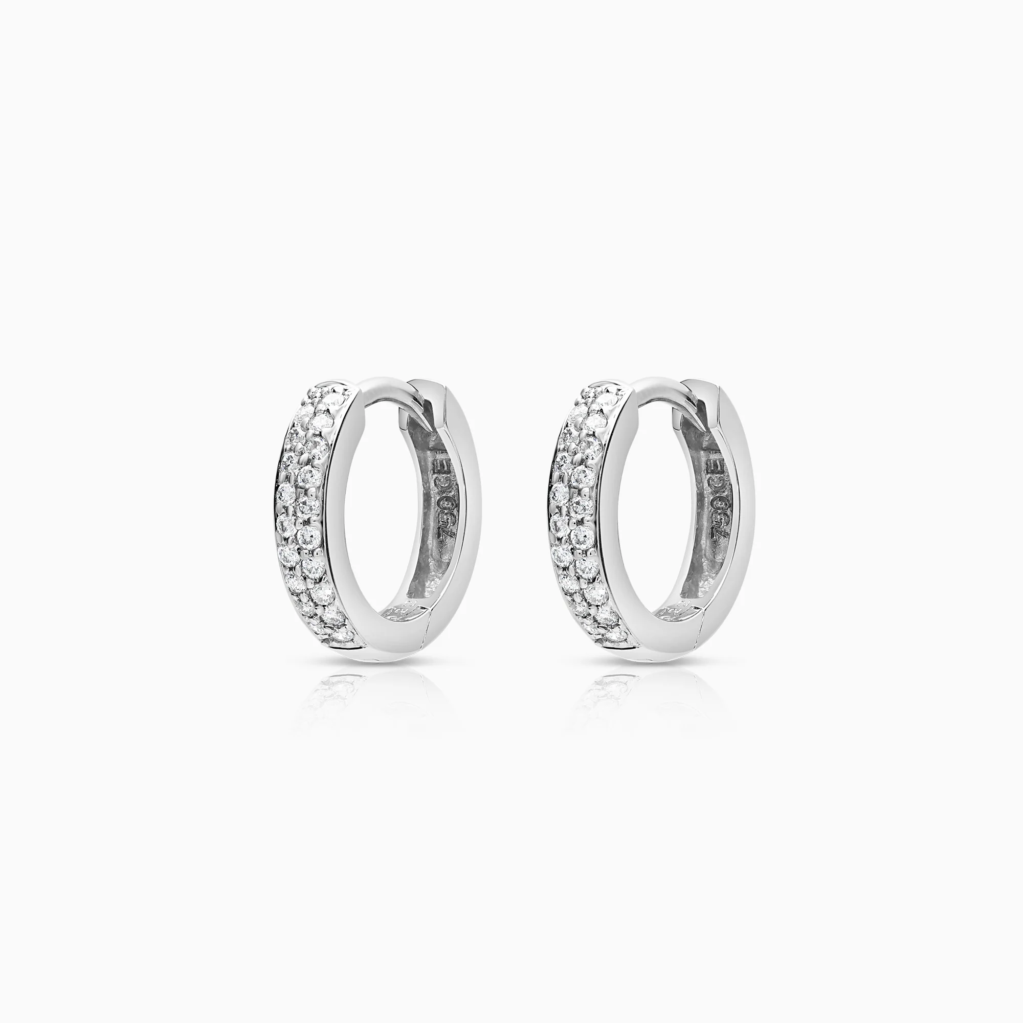Diamond earrings 0.22ct 18K white gold