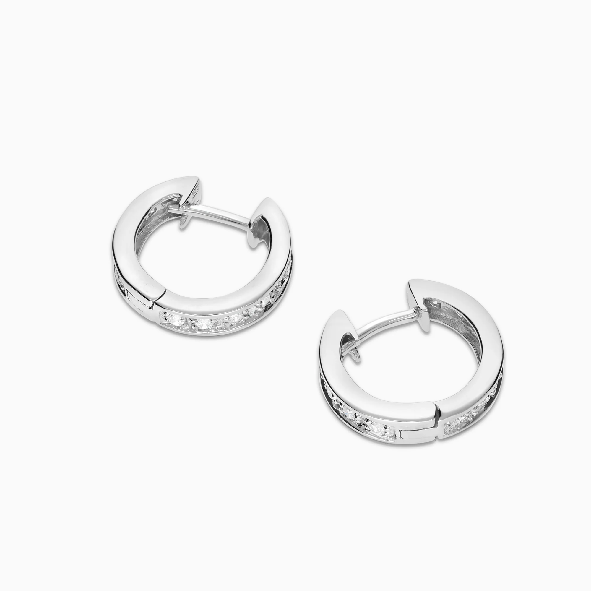 Diamond earrings 0.24ct 18K white gold - Image 2
