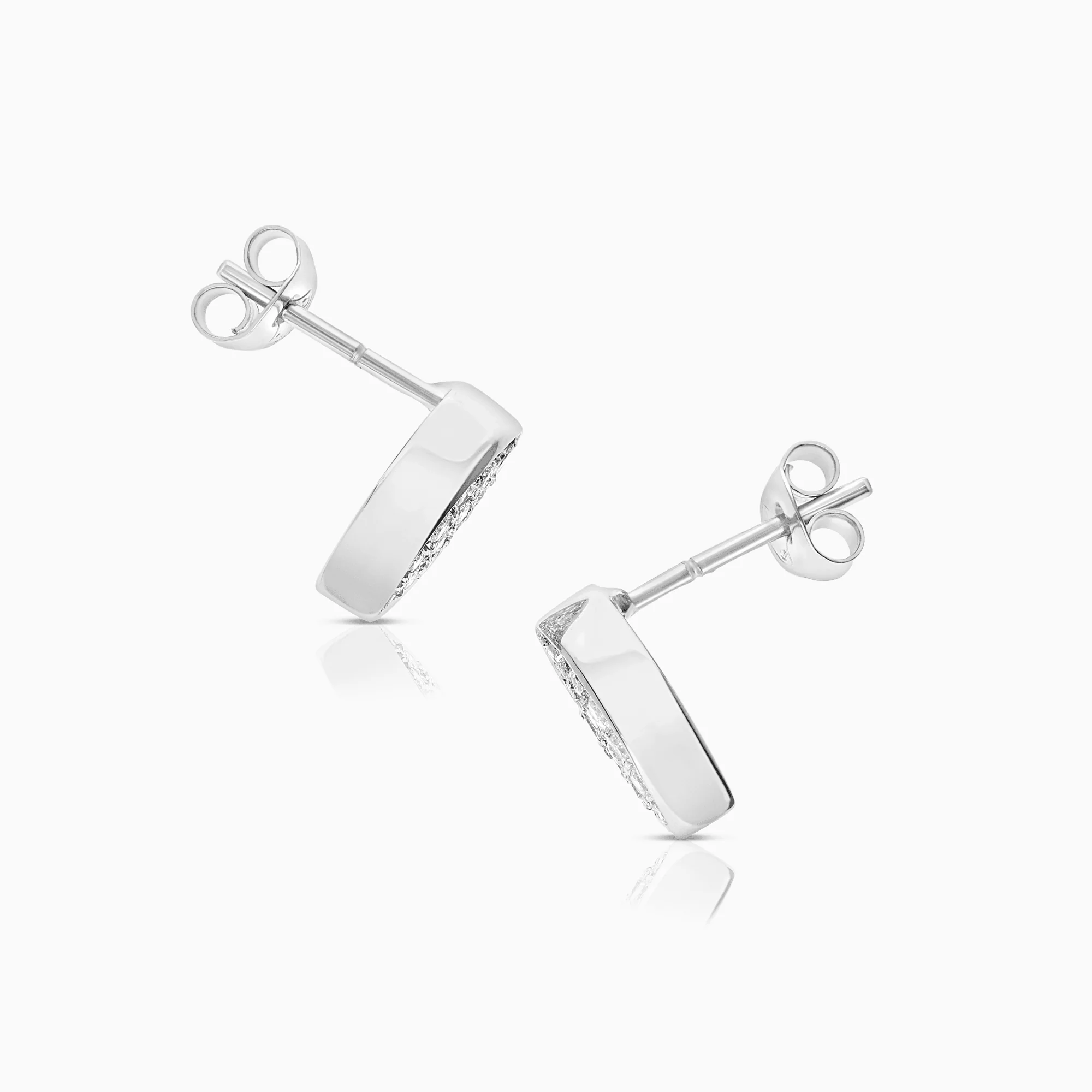 Diamond earrings 0.24ct 18K white gold - Image 2
