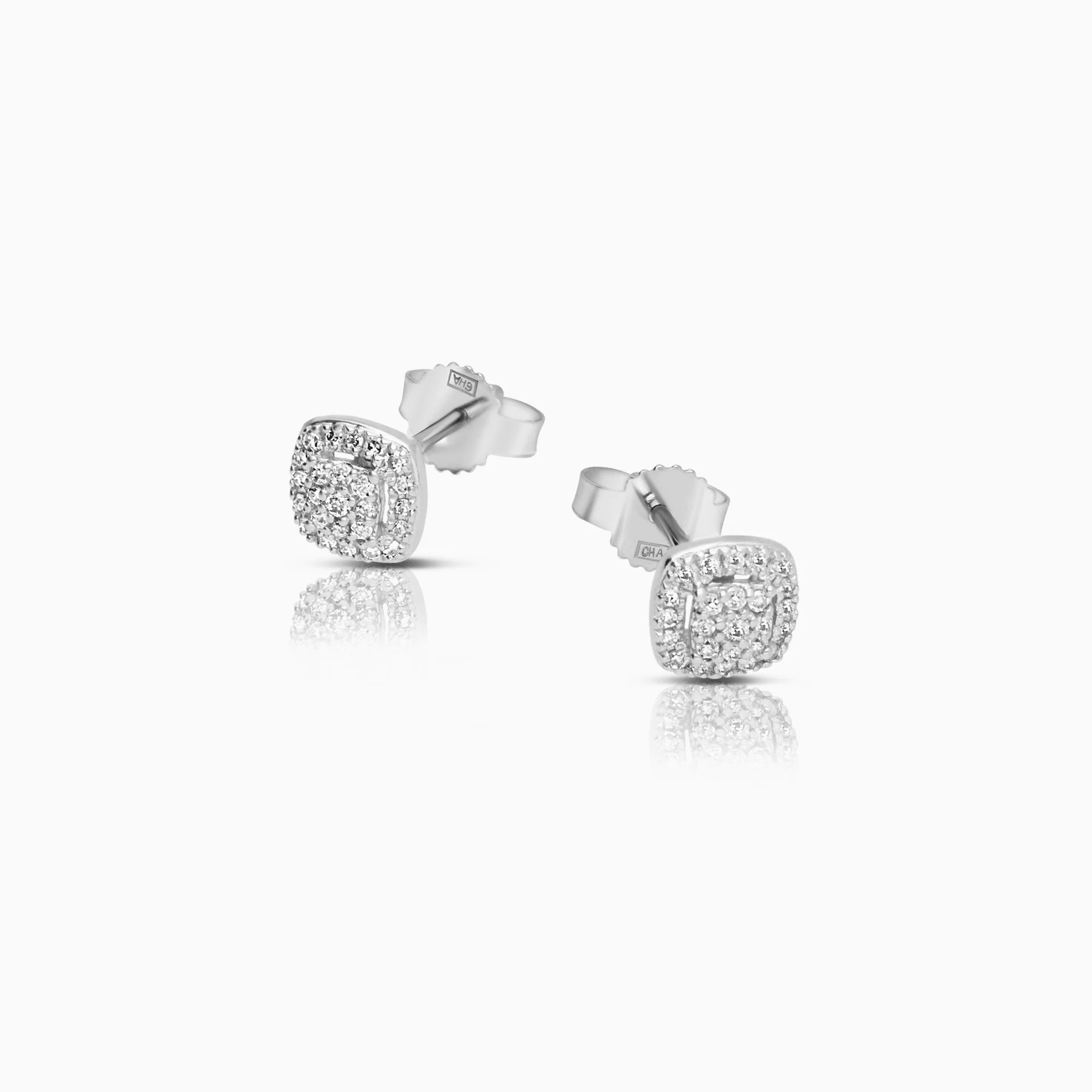 Diamond earrings 0.25ct 18K white gold - Image 2