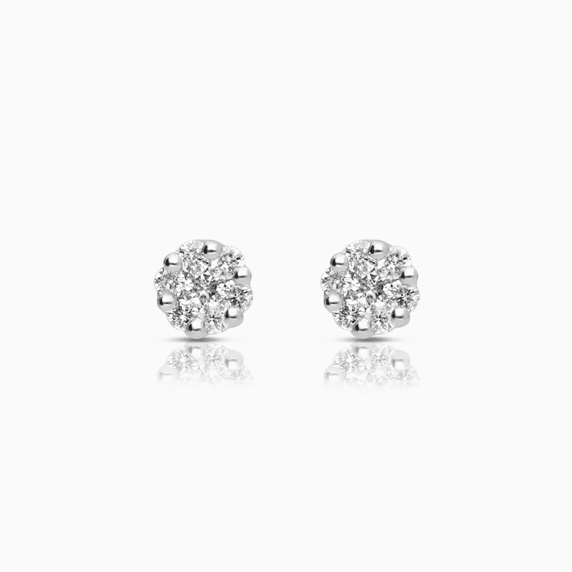 Diamond earrings 0.28ct 18K white gold