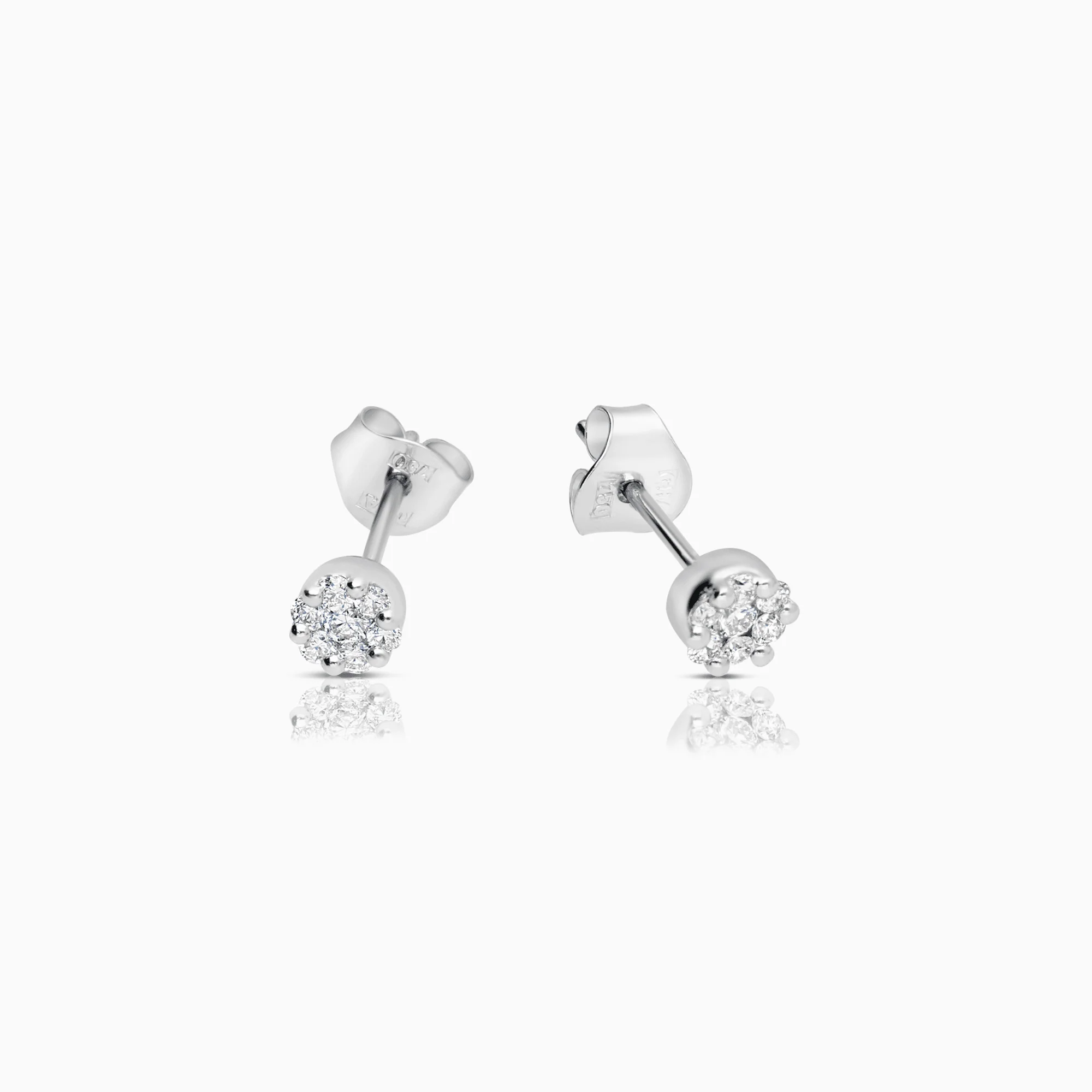 Diamond earrings 0.28ct 18K white gold - Image 2