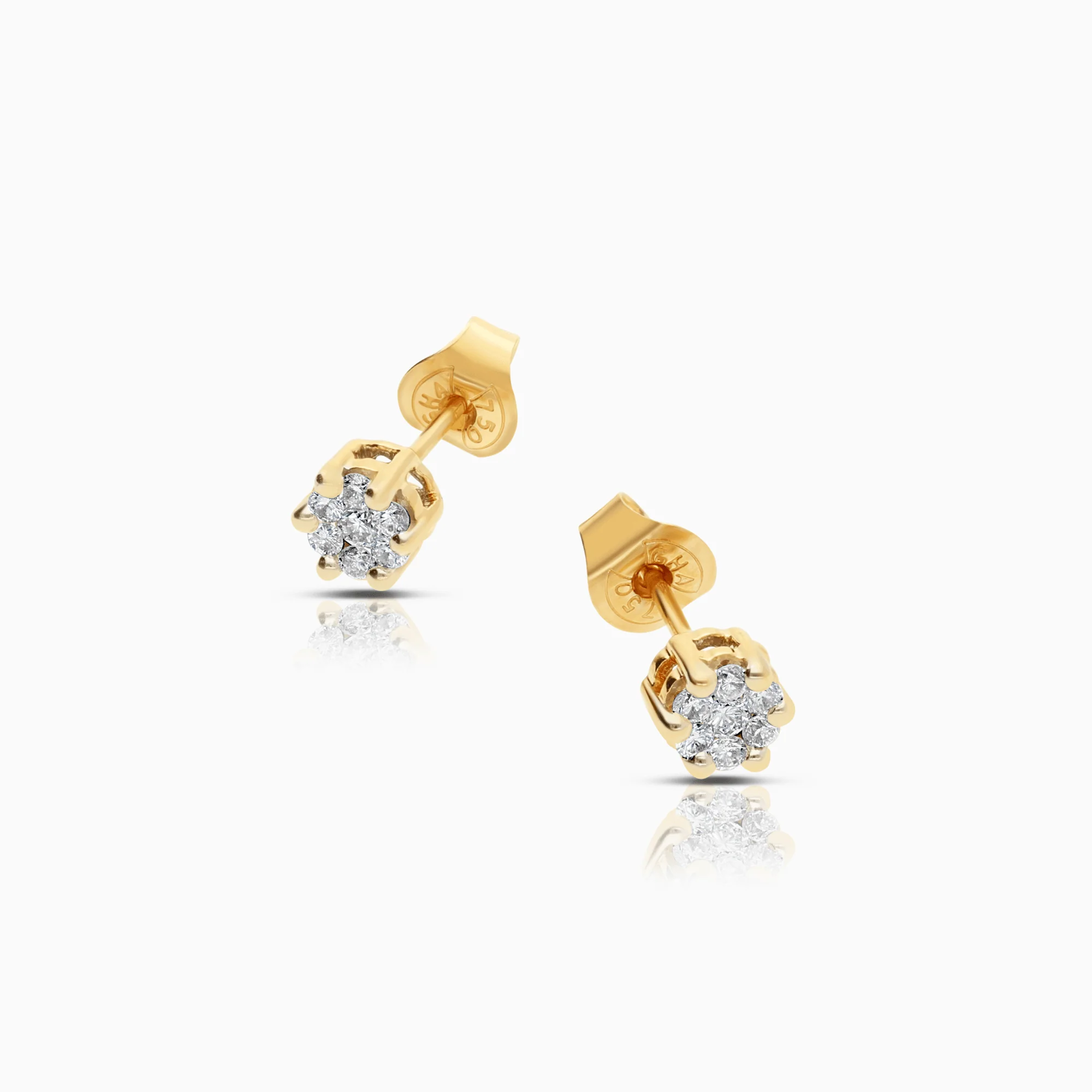 Diamond earrings 0.30ct 18K gold - Image 2