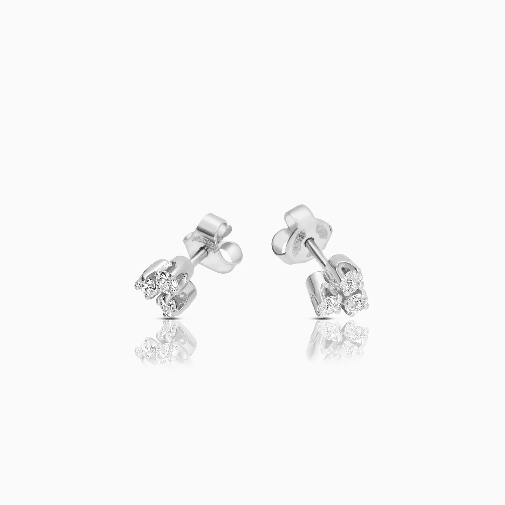 Diamond earrings 0.30ct 18K white gold - Image 2