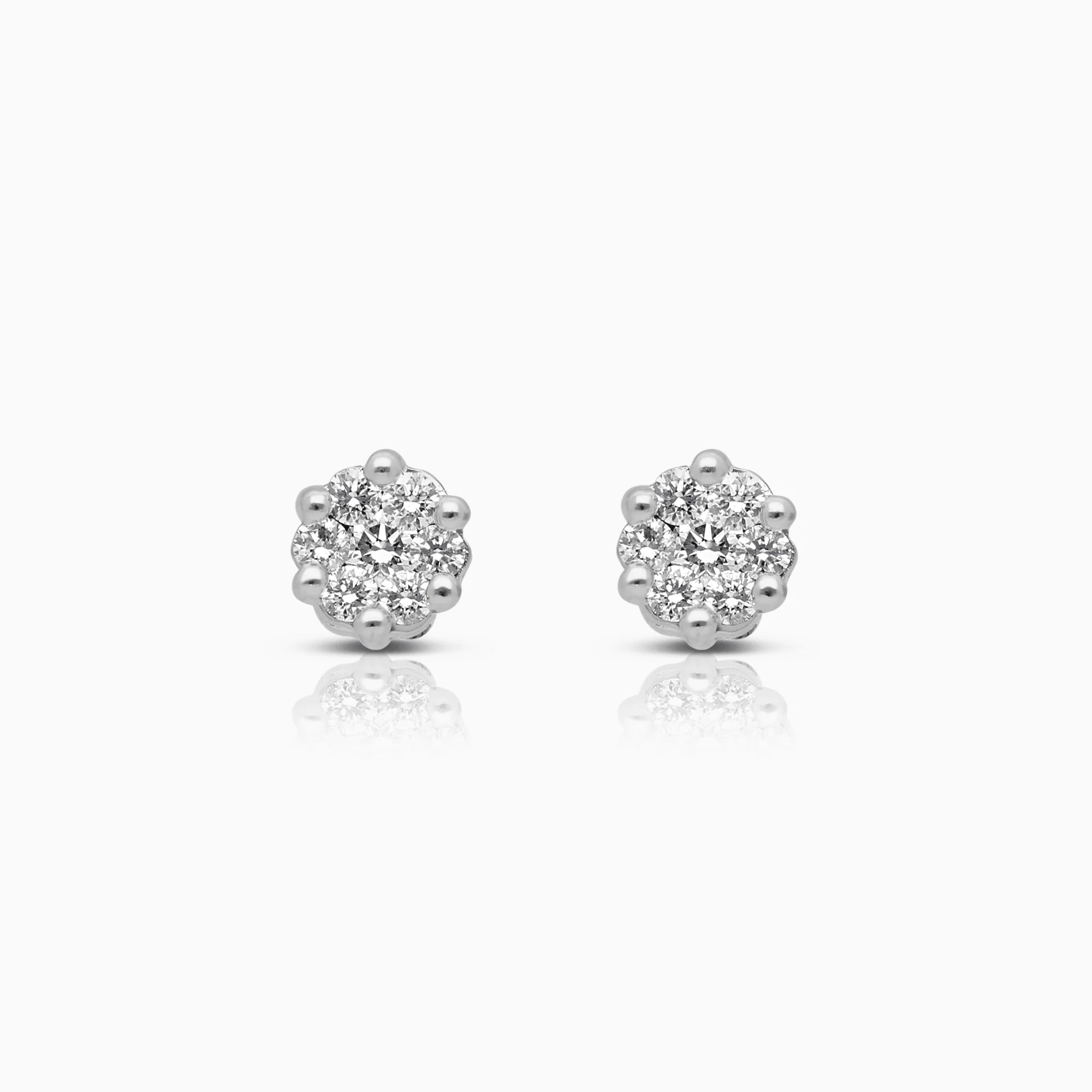 Diamond earrings 0.34ct 18K white gold
