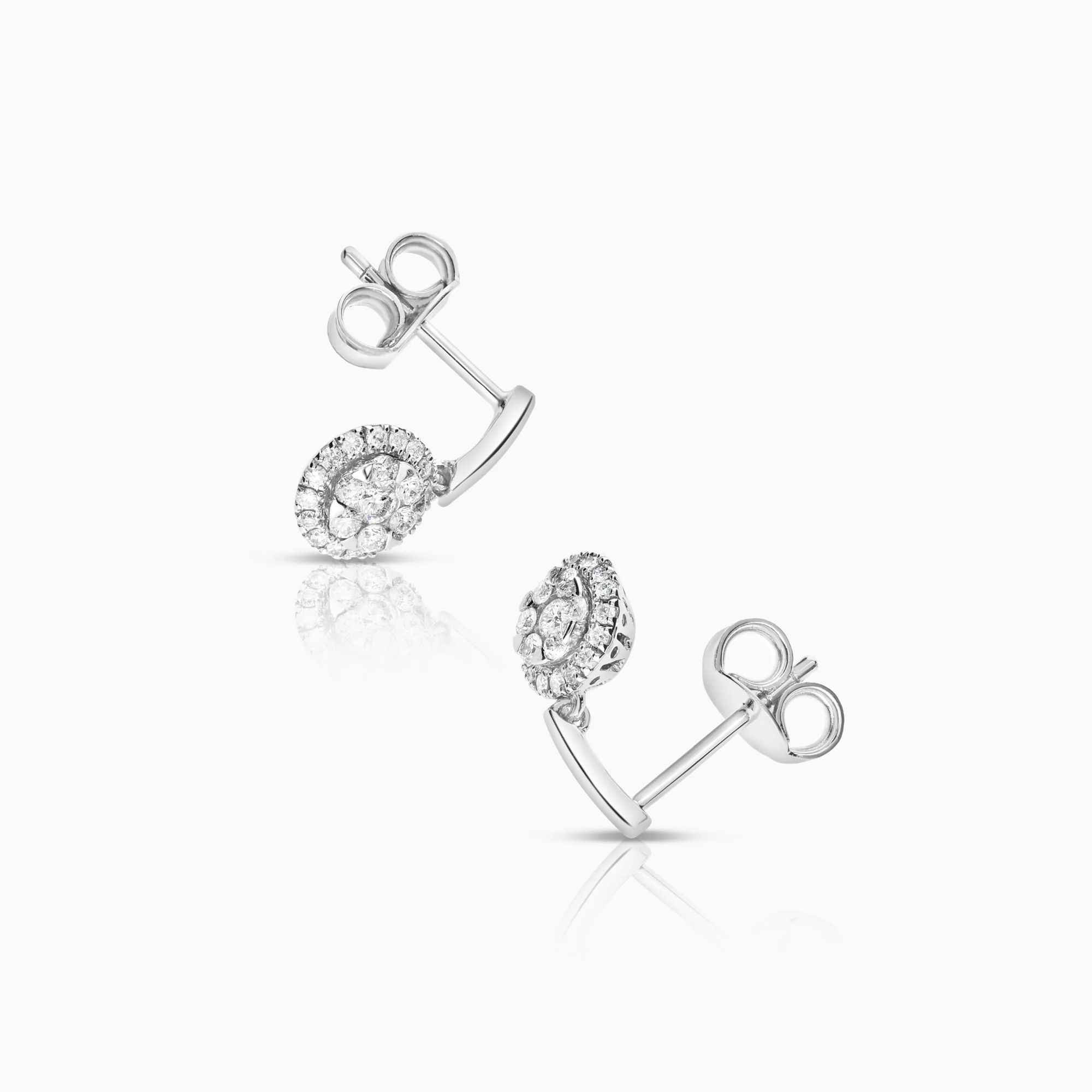Diamond earrings 0.34ct 18K white gold - Image 2