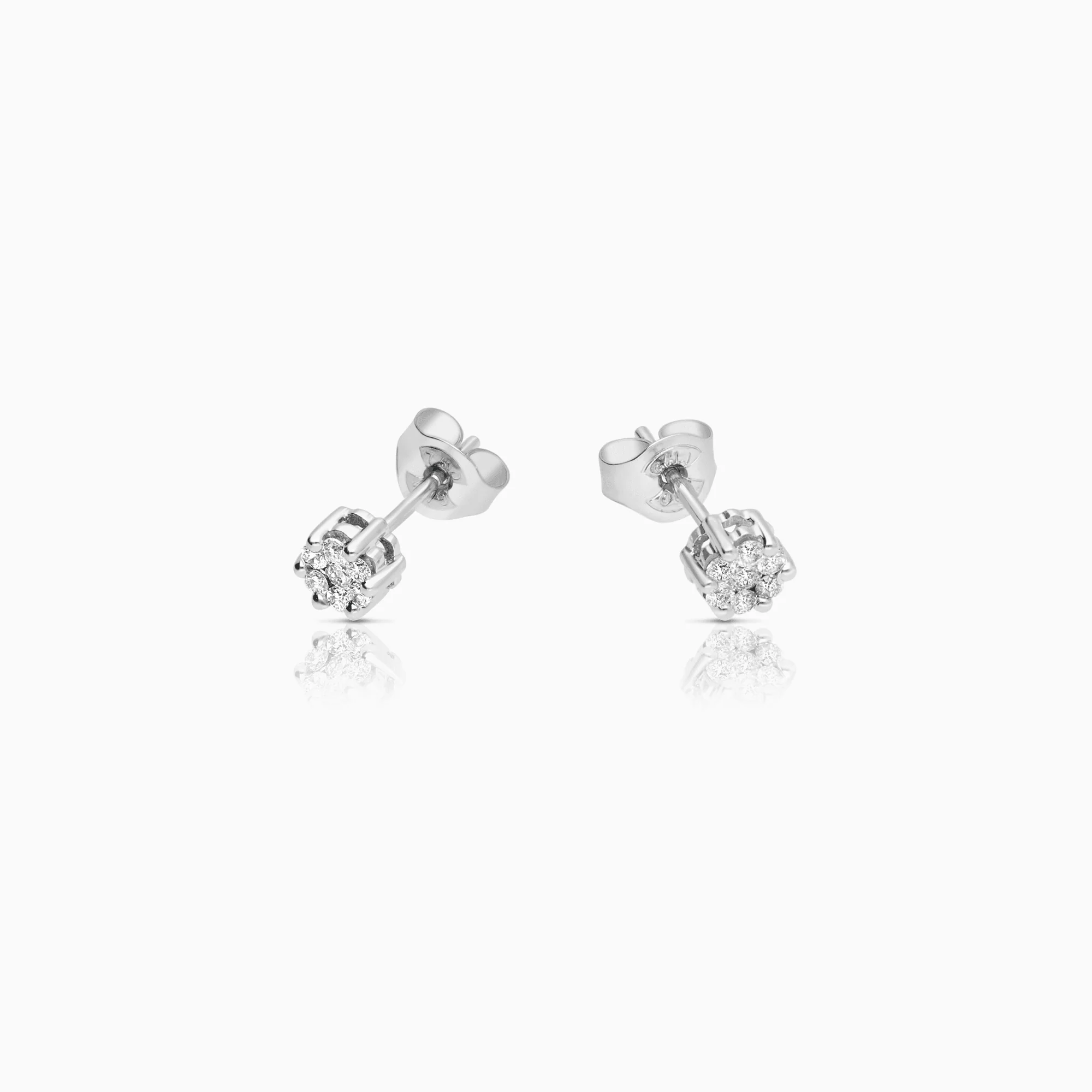 Diamond earrings 0.34ct 18K white gold - Image 2
